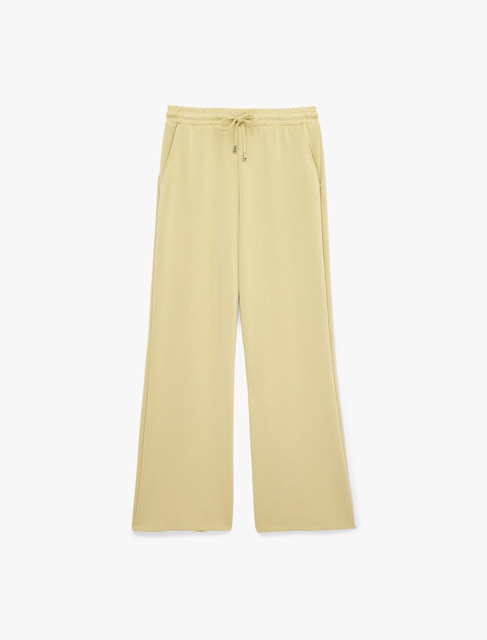  Beli Bağcıklı Lastikli Geniş Paça Eşofman Pantolon
