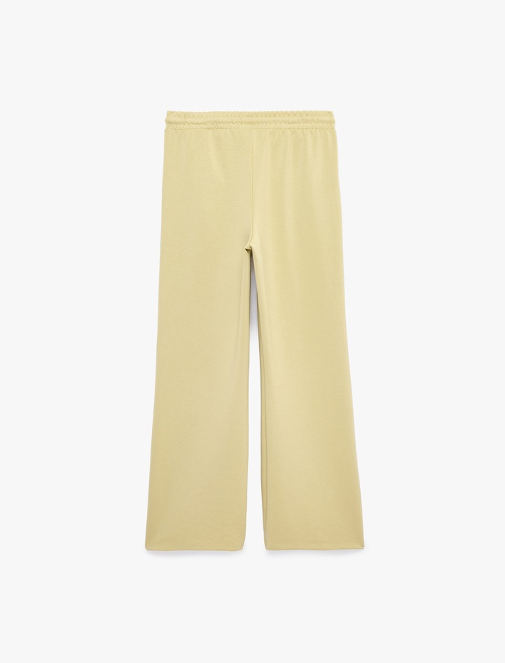  Beli Bağcıklı Lastikli Geniş Paça Eşofman Pantolon