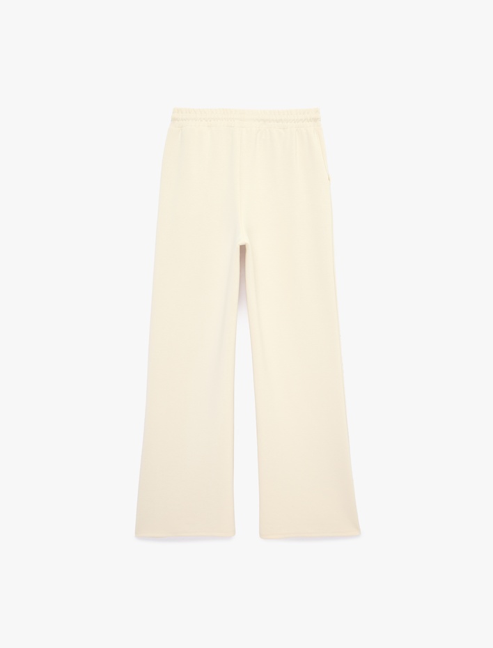  Beli Bağcıklı Lastikli Geniş Paça Eşofman Pantolon
