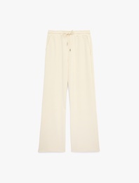 Beli Bağcıklı Lastikli Geniş Paça Eşofman Pantolon