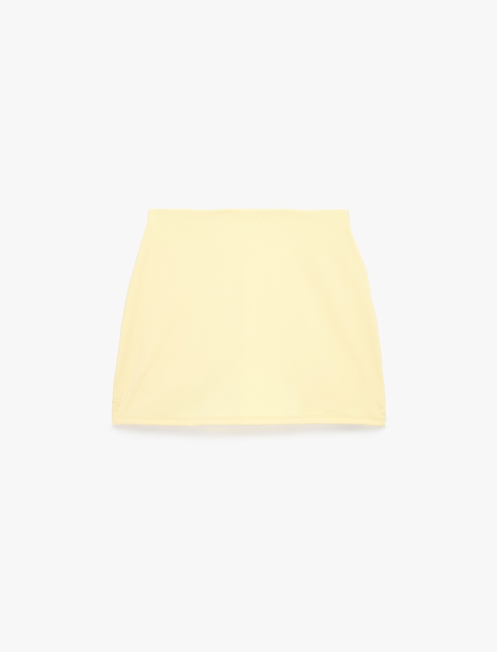  Yüksek Bel Slim Fit İnterlok Spor Mini Şort Etek