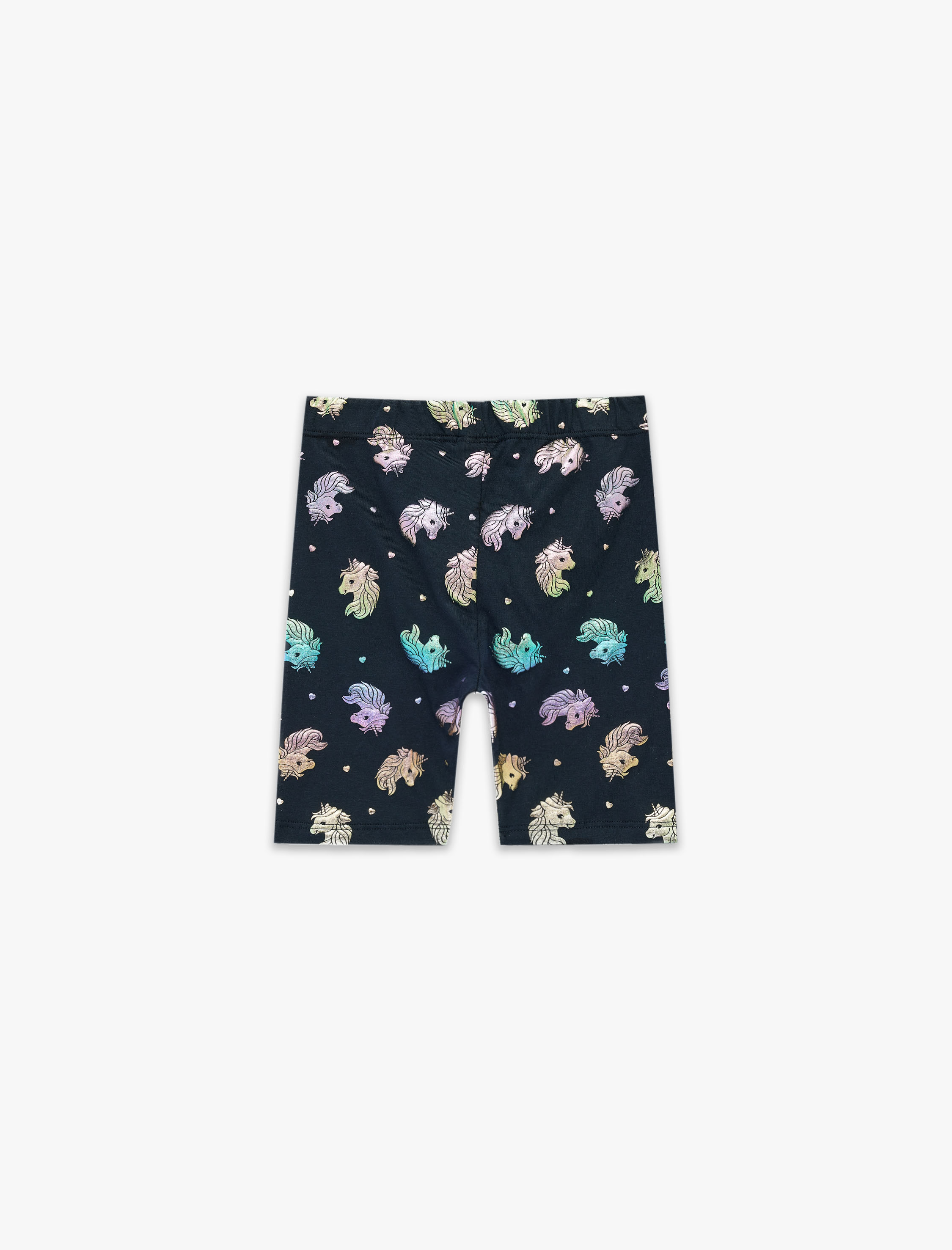  Kız Bebek Pamuklu Beli Lastikli Unicorn Baskılı Kısa Tayt