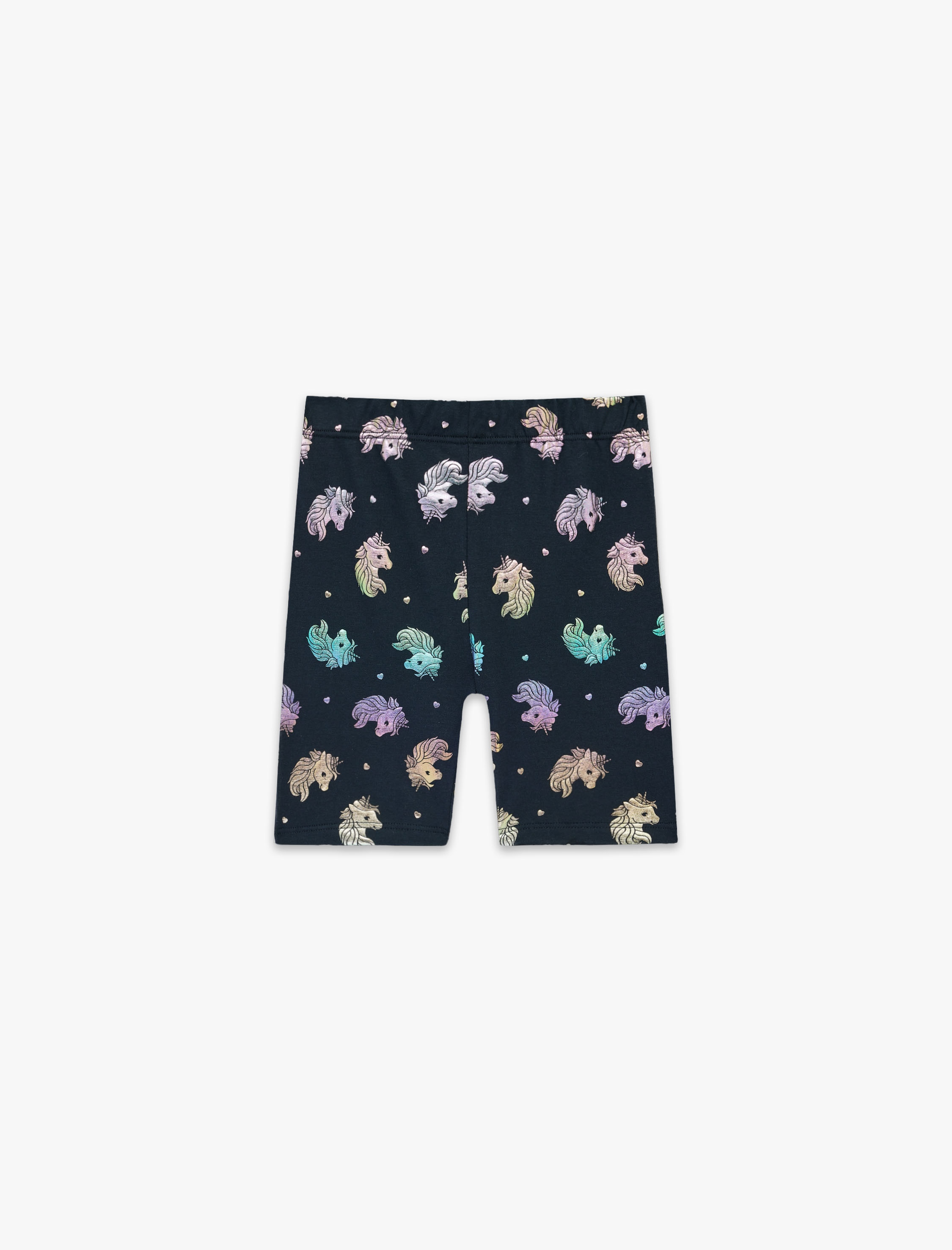  Kız Bebek Pamuklu Beli Lastikli Unicorn Baskılı Kısa Tayt