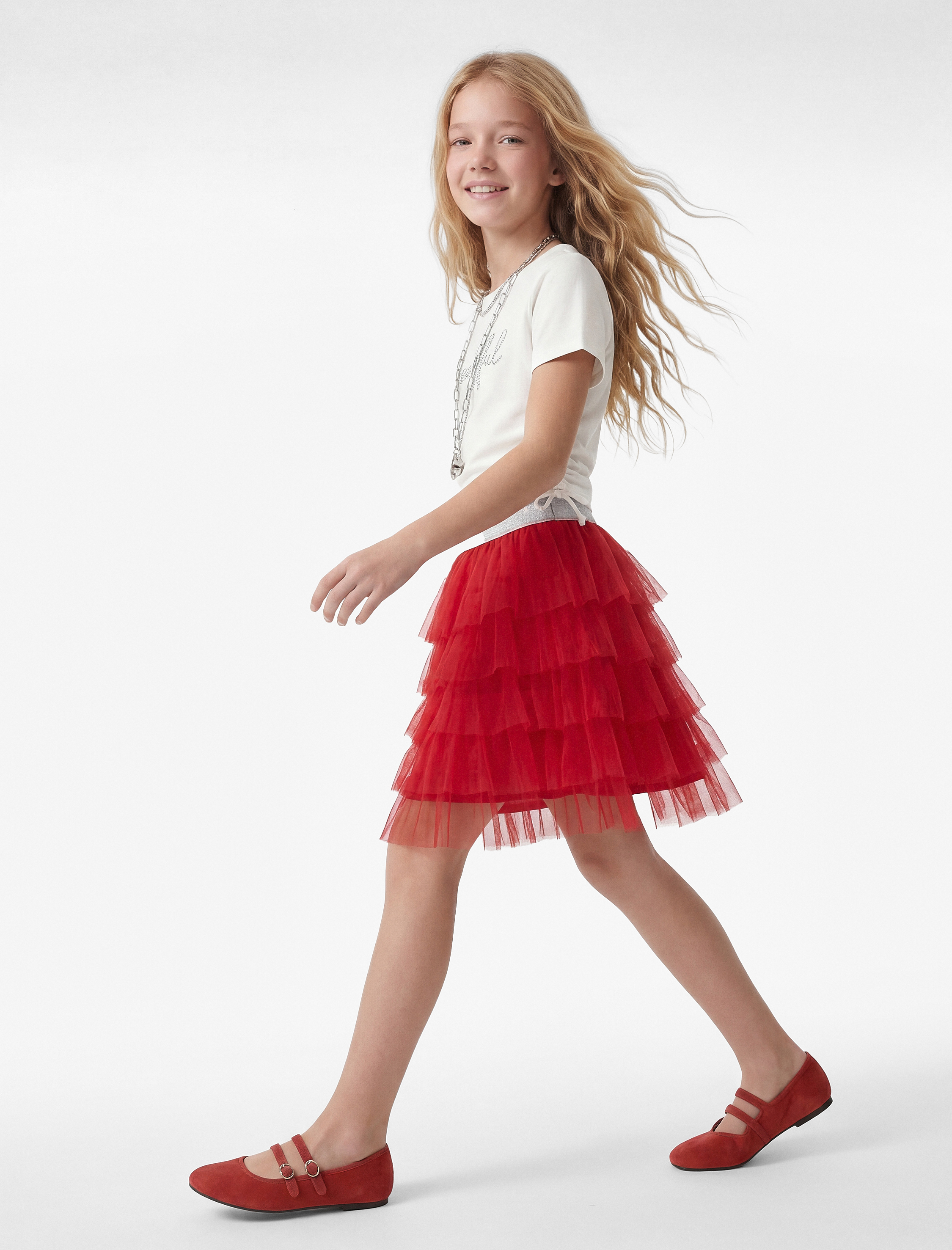  Kız Çocuk Katlı Beli Lastikli Mini Tütü Etek