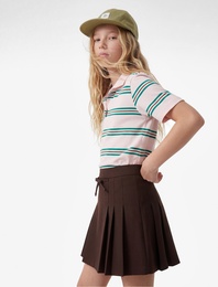 Fiyonk Detaylı Astarlı Pileli Etek