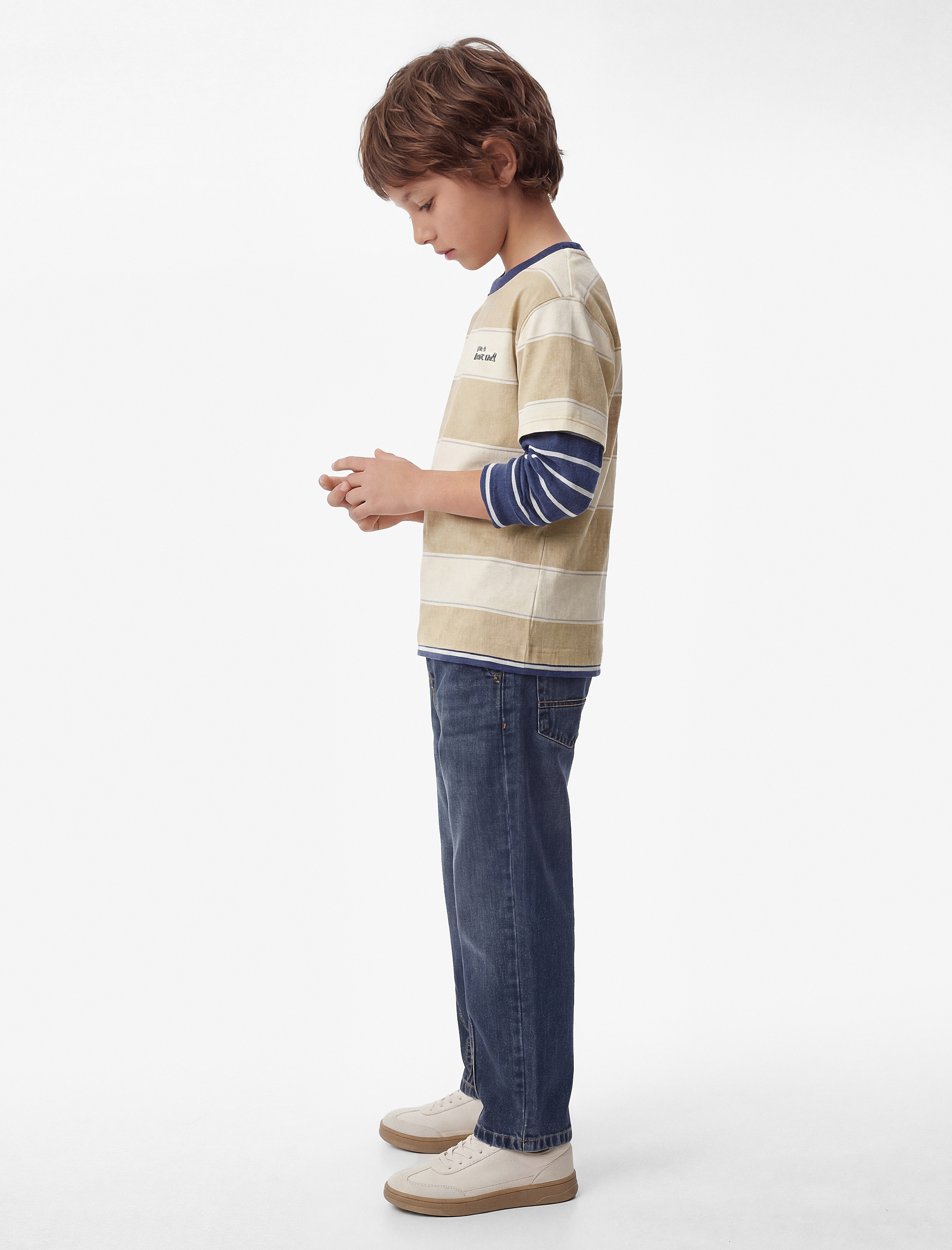  Erkek Çocuk Pamuklu Cepli Rahat Kesim Balon Form Denim Pantolon