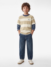 Pamuklu Cepli Rahat Kesim Balon Form Denim Pantolon