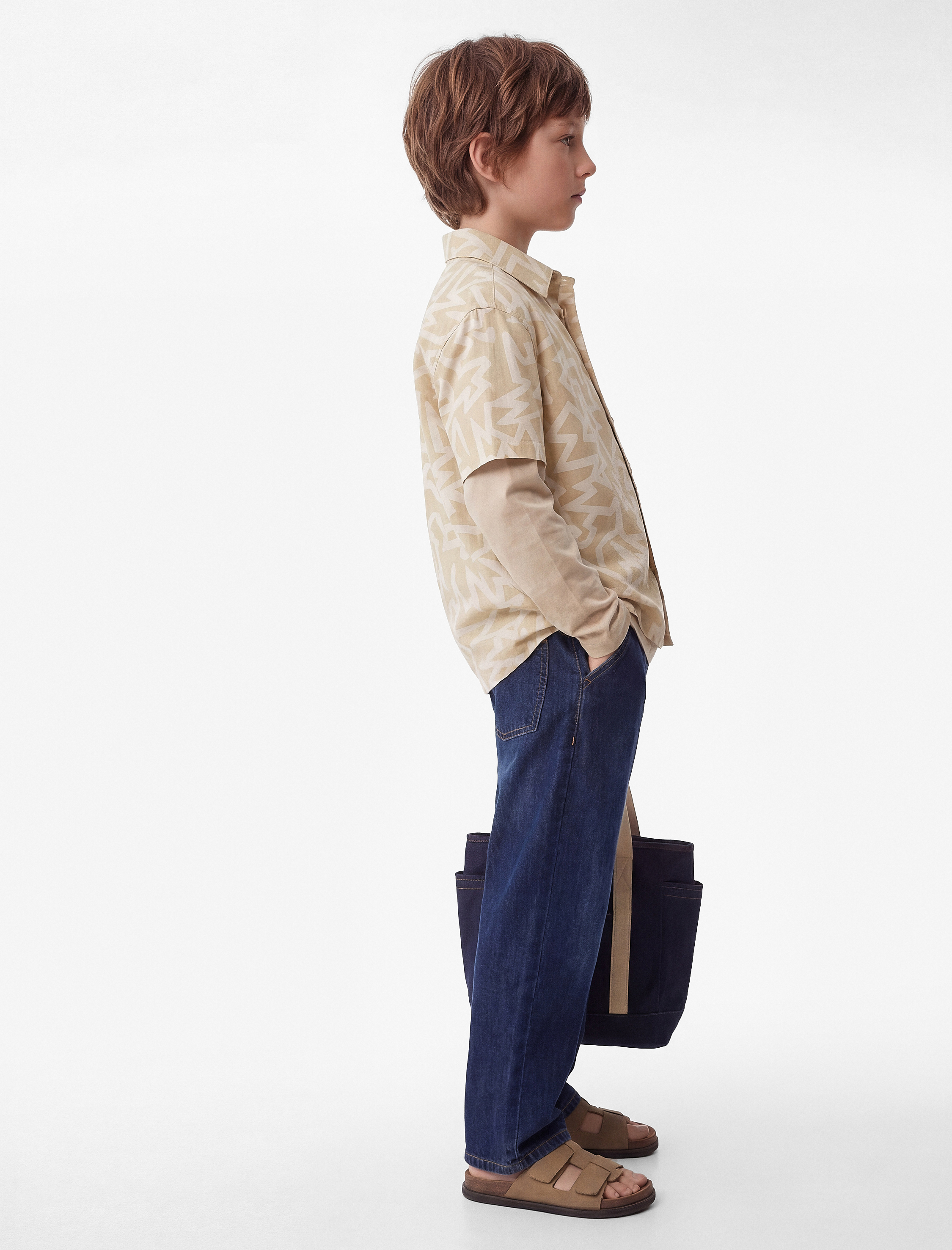  Erkek Çocuk Pamuklu Cepli Baggy Fit Denim Pantolon