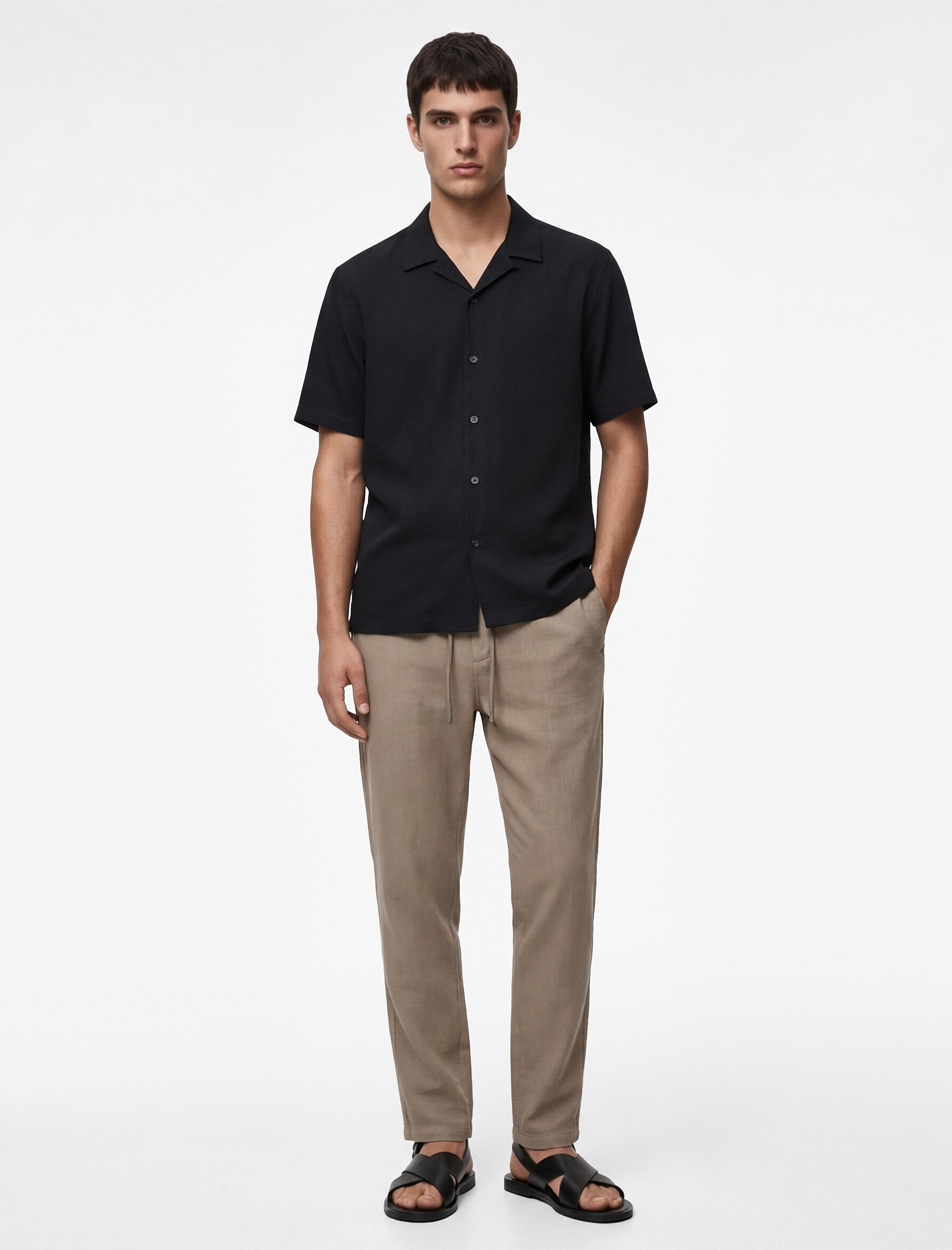 Regular Fit Pamuklu Cepli Beli Bağcıklı Pantolon