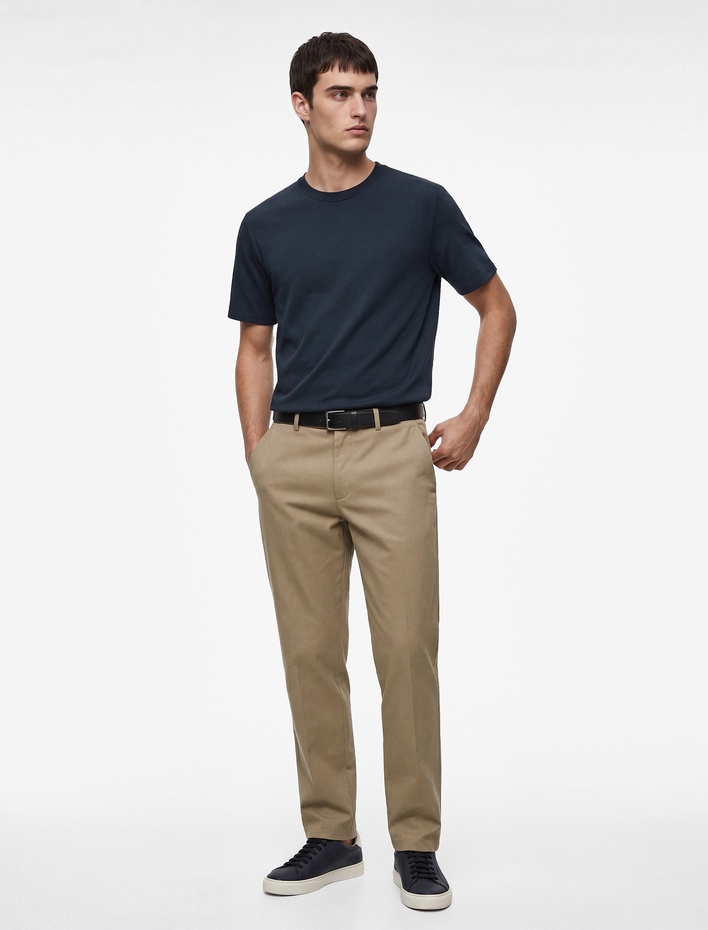  Regular Fit Kısa Kollu Bisiklet Yaka Basic Pamuklu Tişört