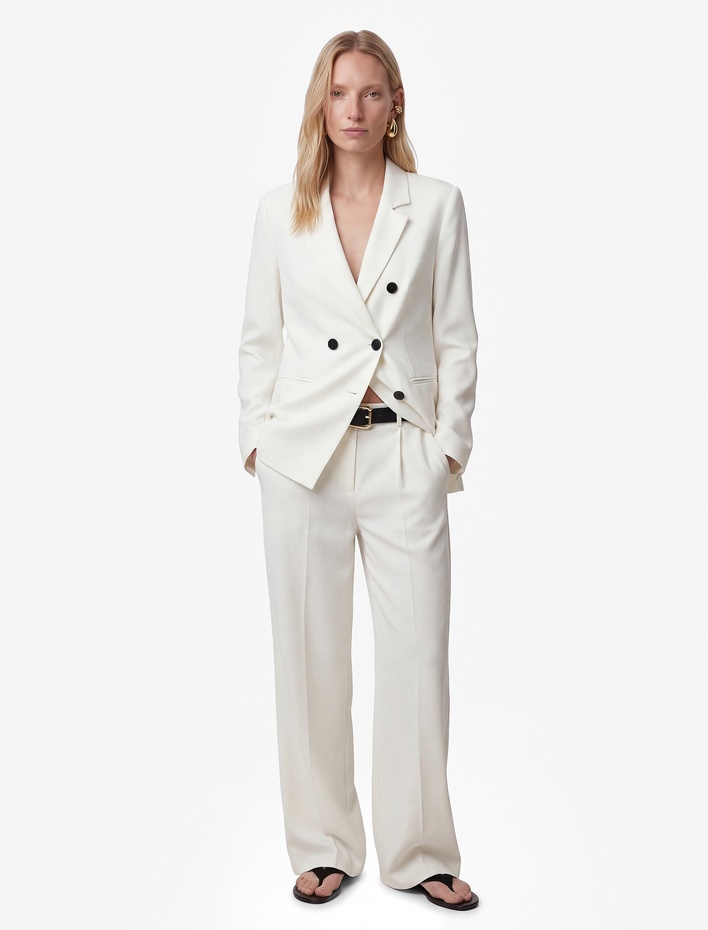  Cepli Viskon Karışımlı Kemer Detaylı Geniş Paça Pantolon