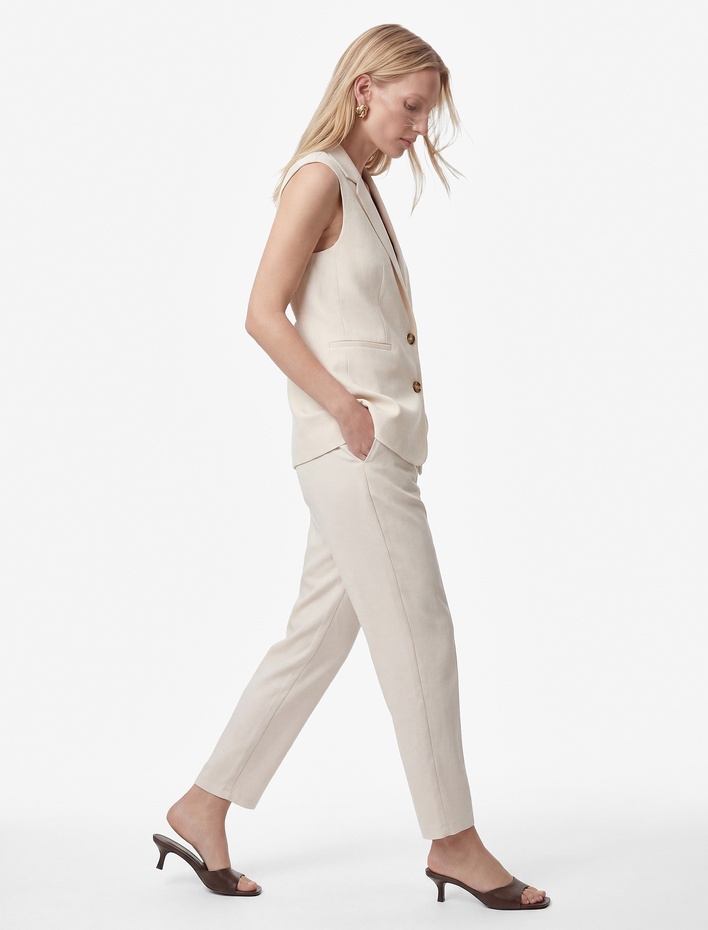  Rahat Kalıp Fiyonklu Bağcıklı Yüksek Bel Viskon Jogger Pantolon