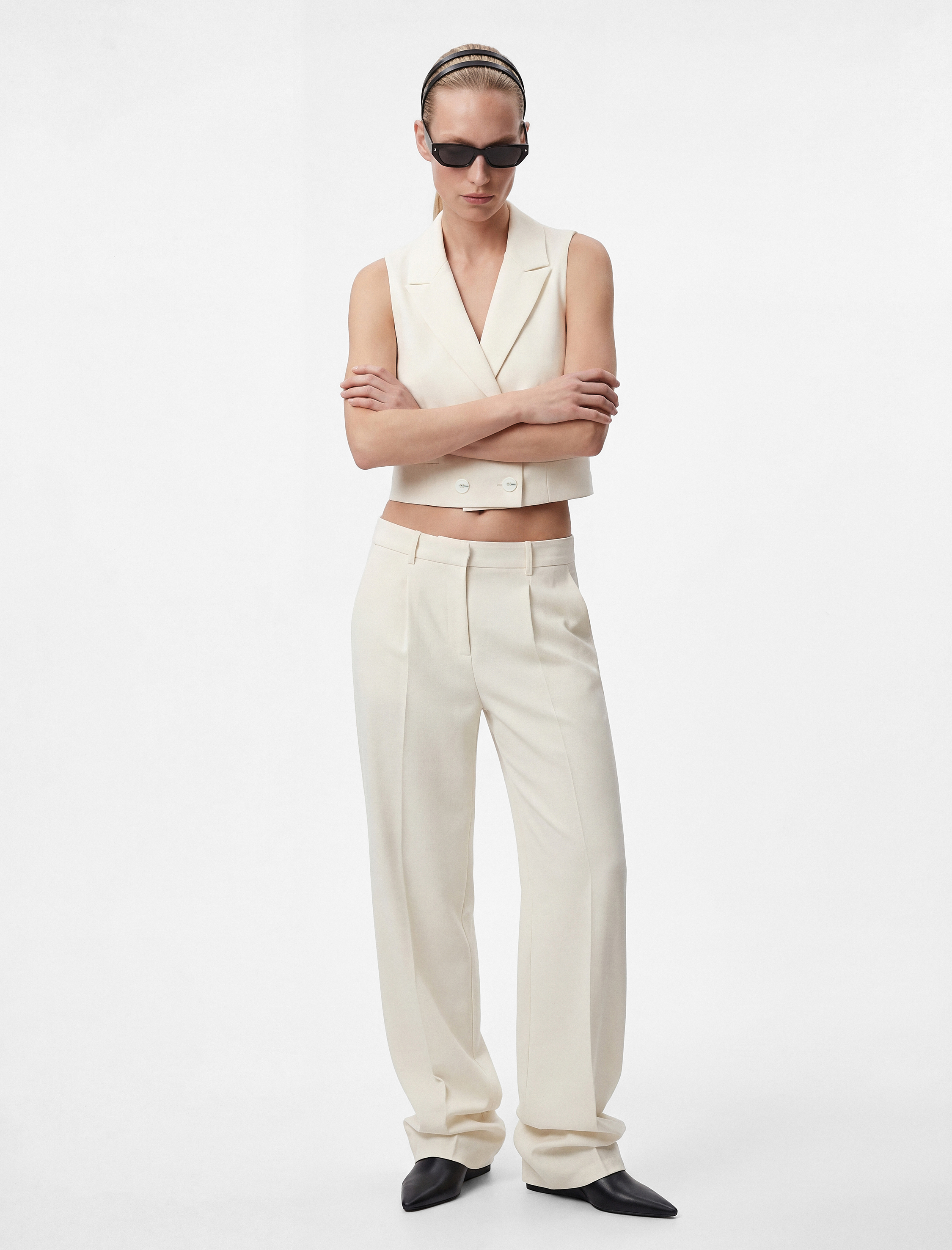   Cepli Düğmeli Kruvaze Blazer Yelek