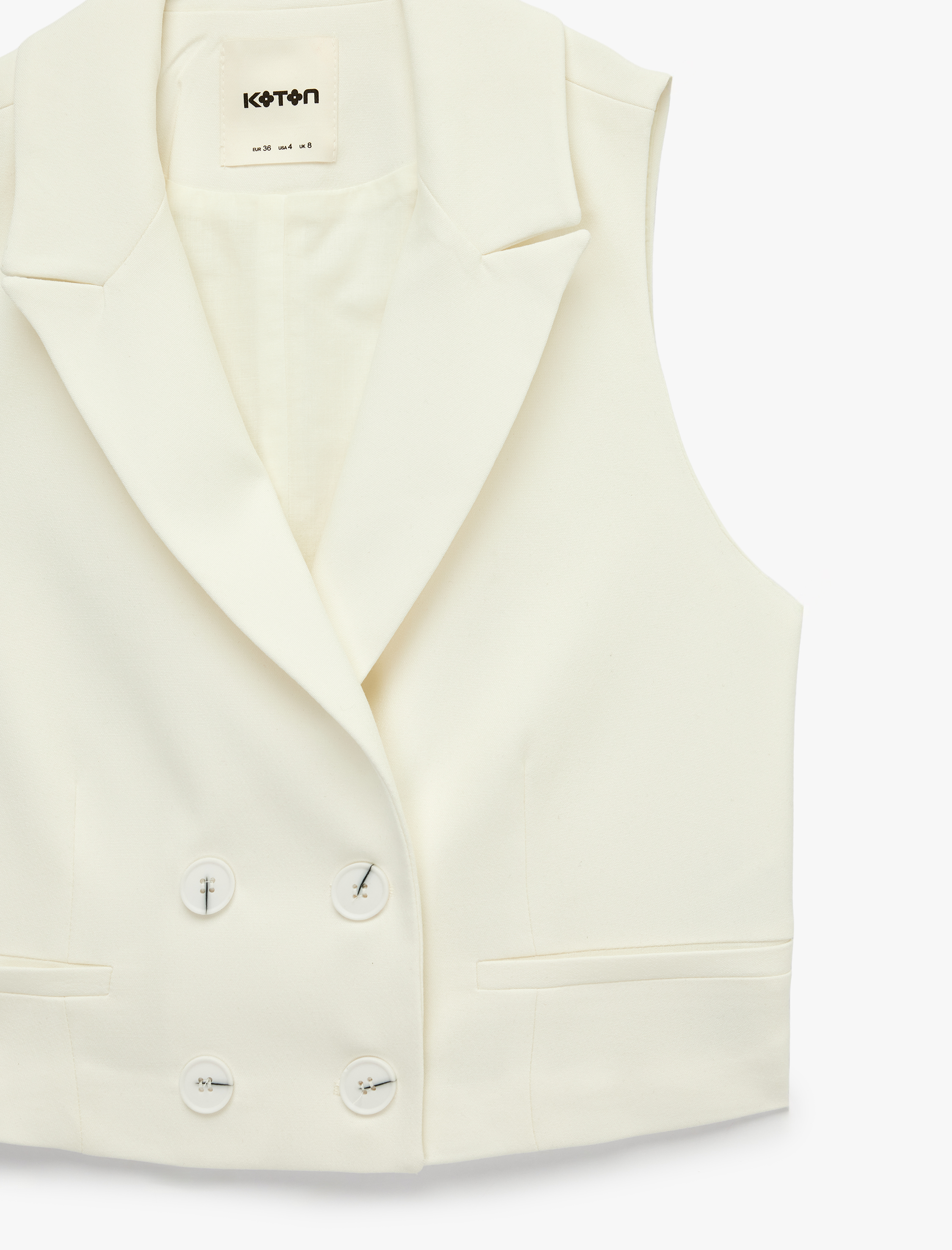   Cepli Düğmeli Kruvaze Blazer Yelek