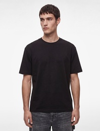 Bisiklet Yaka Rahat Kalıp Viskon Karışımlı Tok Scuba Kumaş Kısa Kollu Tişört