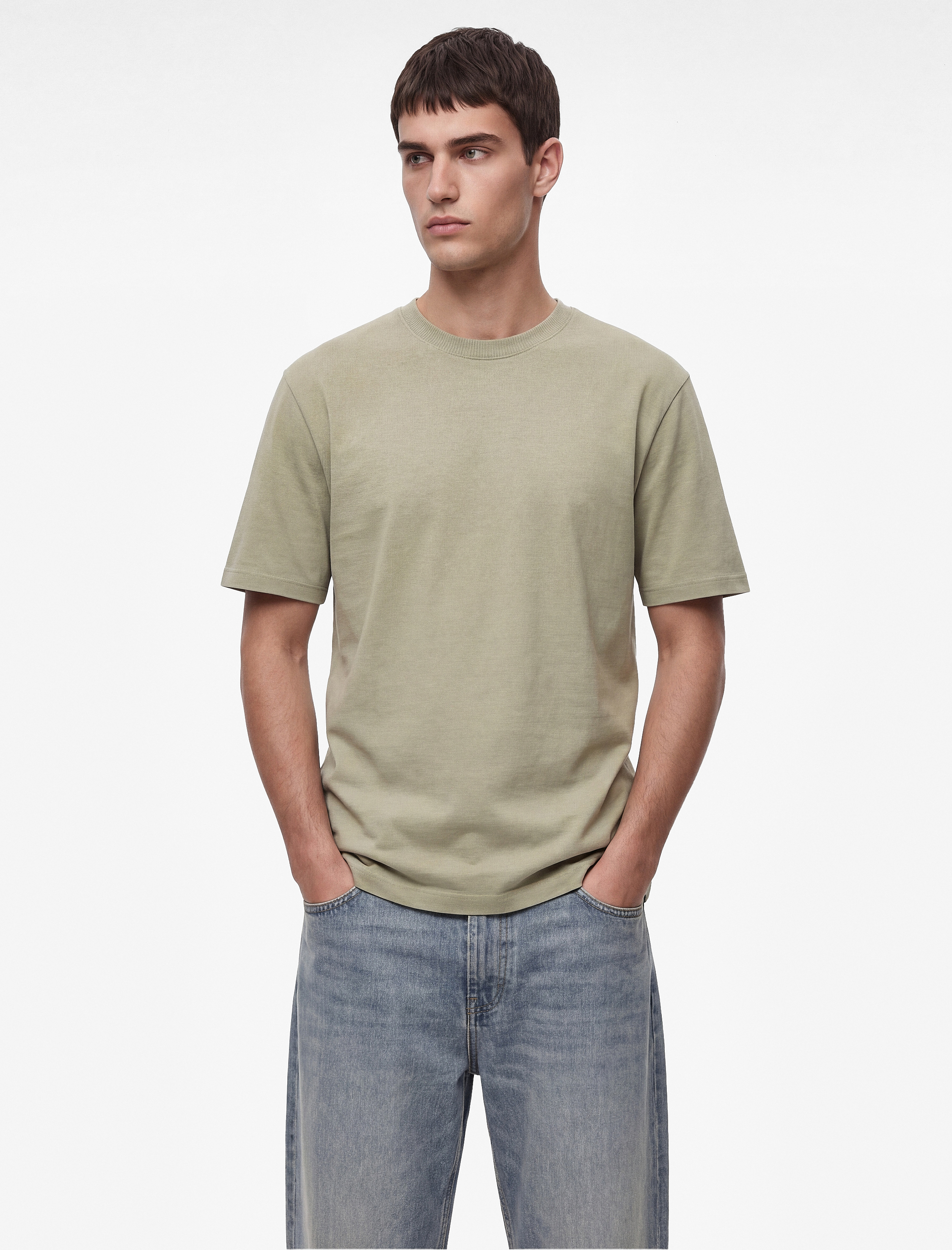 Regular Fit Kısa Kollu Bisiklet Yaka Basic Pamuklu Tişört