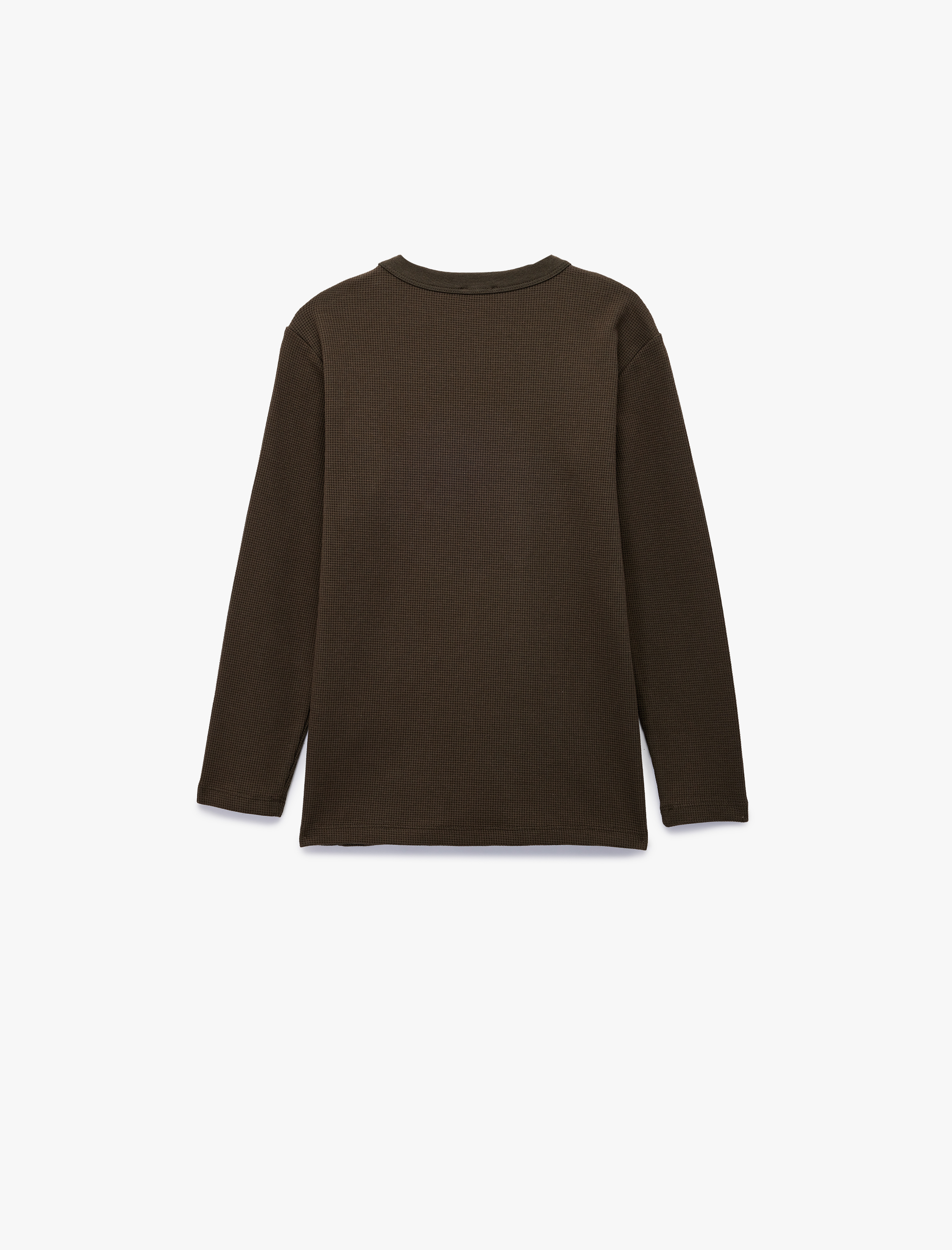  Erkek Çocuk Cep Detaylı Dokulu Bisiklet Yaka Uzun Kollu Tişört