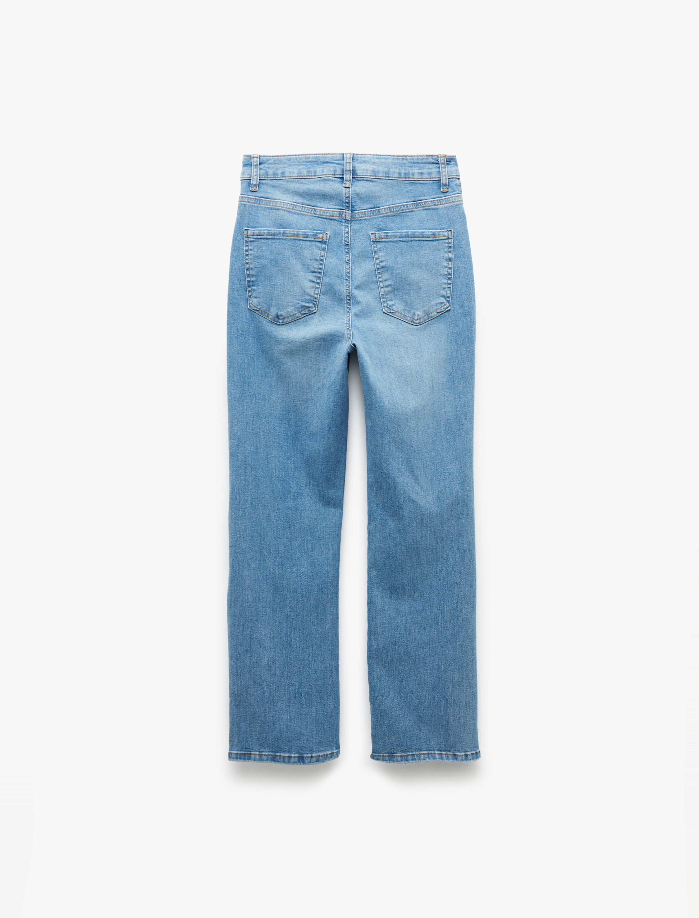   Yüksek Bel Kısa İspanyol Paça Jean Pantolon - Flare Jeans