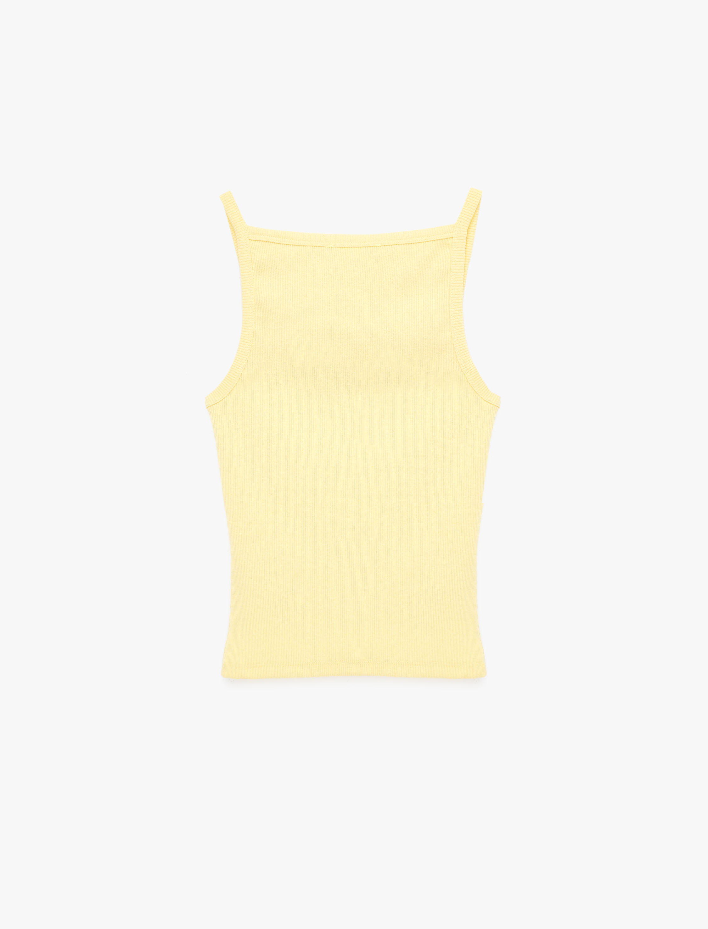   Slim Fit Ribanalı Kolsuz Kare Yaka Bluz