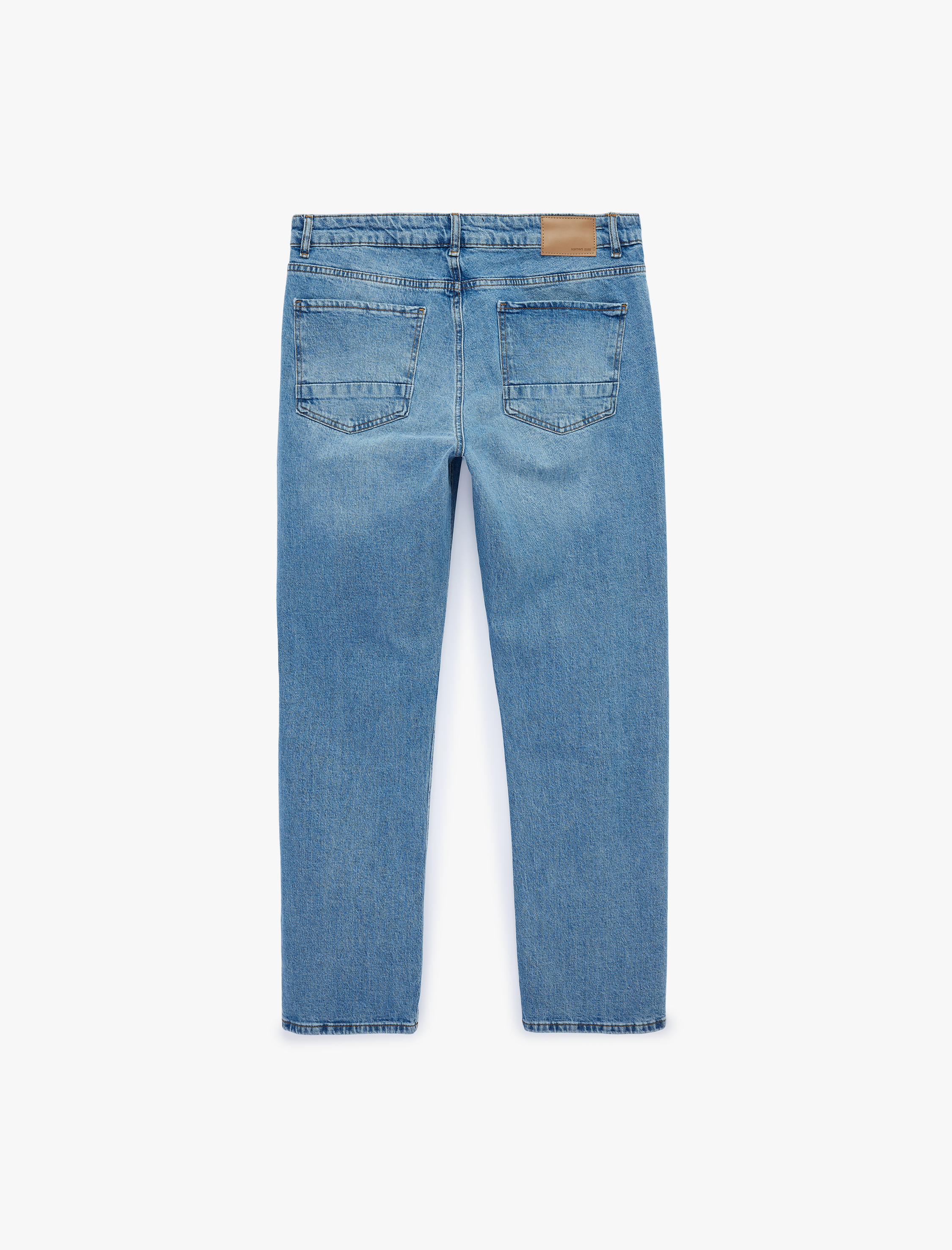  Standart Bel Normal Bel Düz Paça Denim Pantolon - Mark Straight Jeans