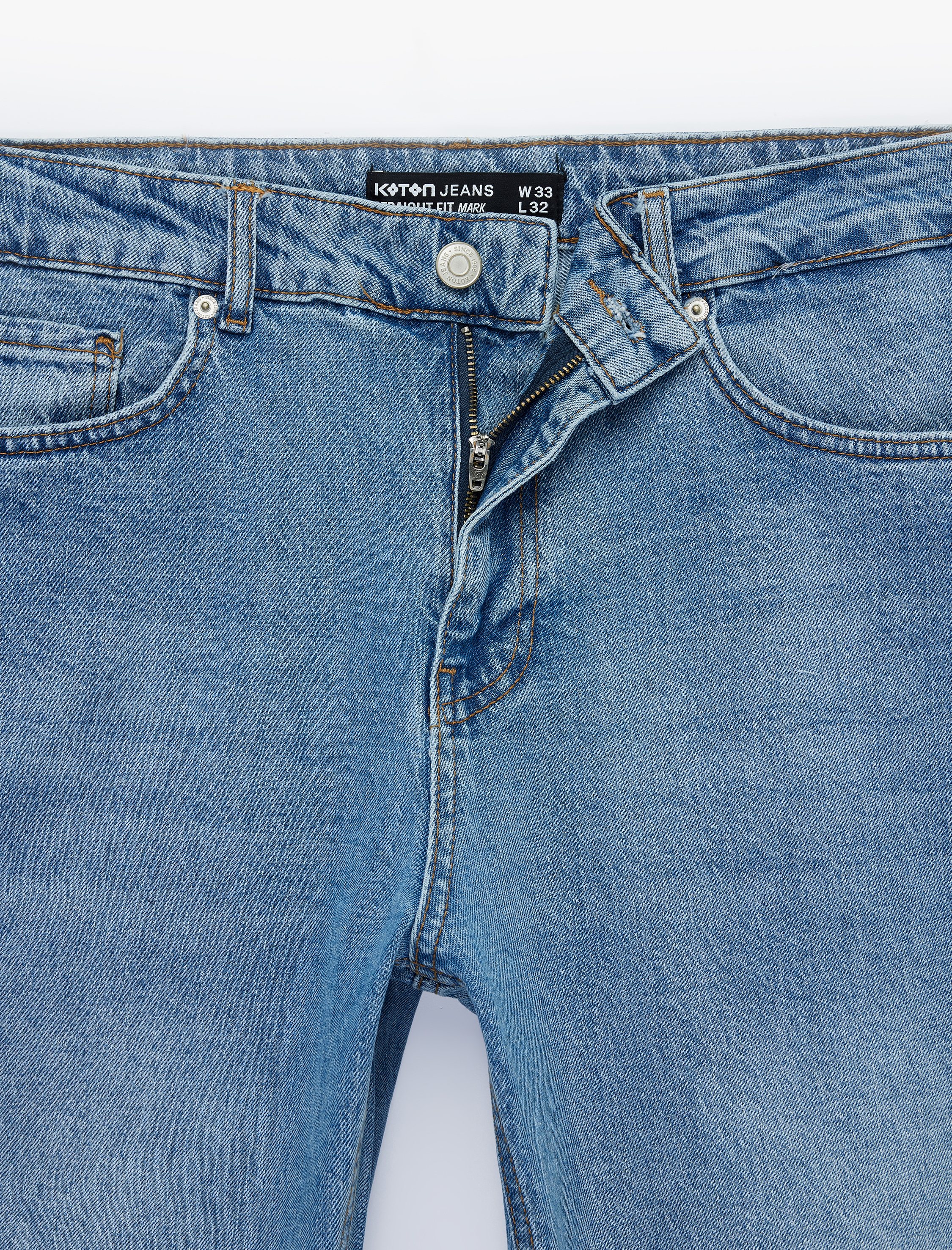   Standart Bel Normal Bel Düz Paça Denim Pantolon - Mark Straight Jeans