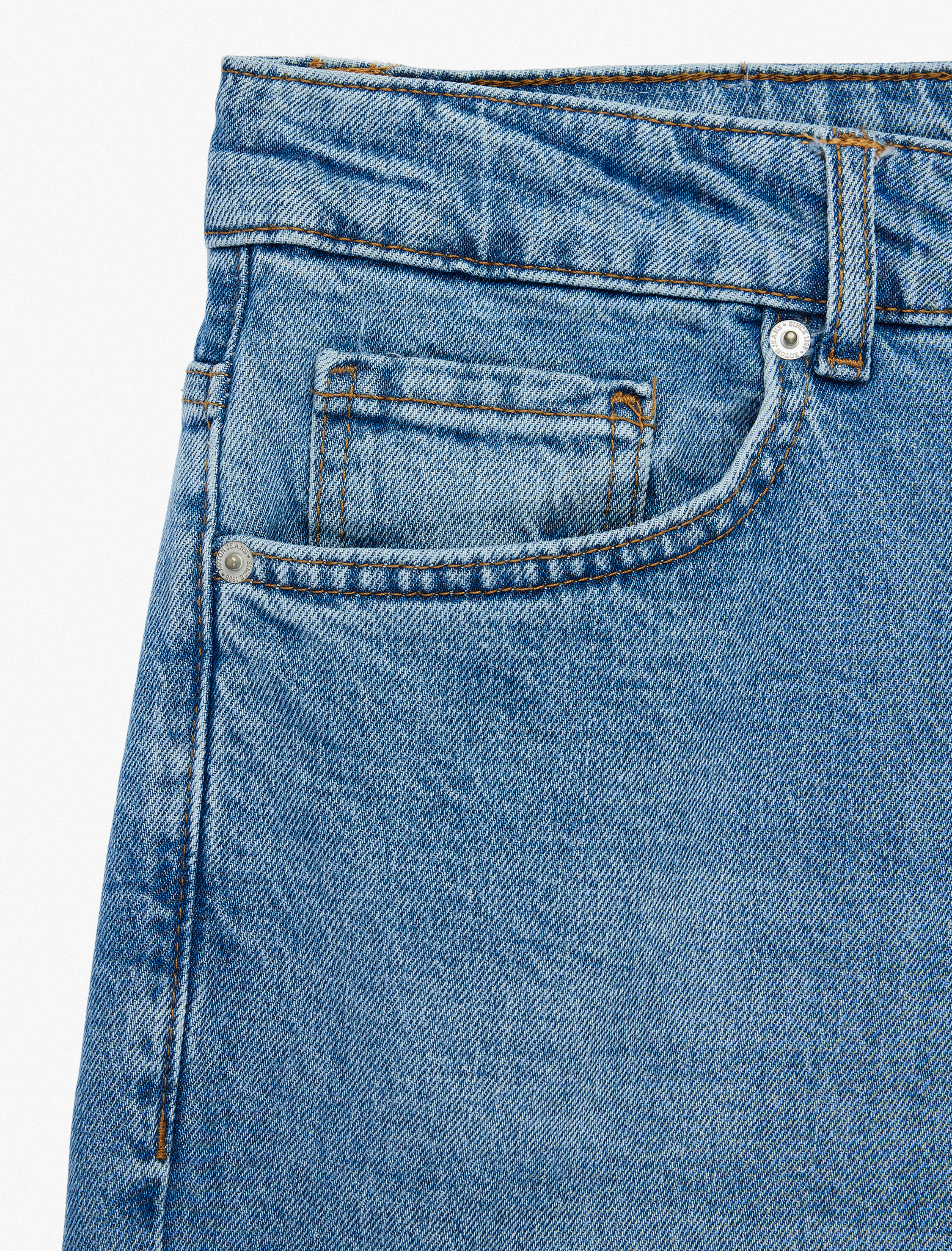   Standart Bel Normal Bel Düz Paça Denim Pantolon - Mark Straight Jeans