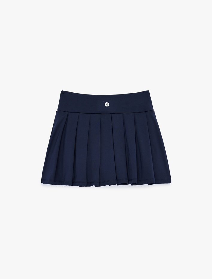  Yüksek Bel Rahat Kalıp Pileli Mini Spor Şort Etek