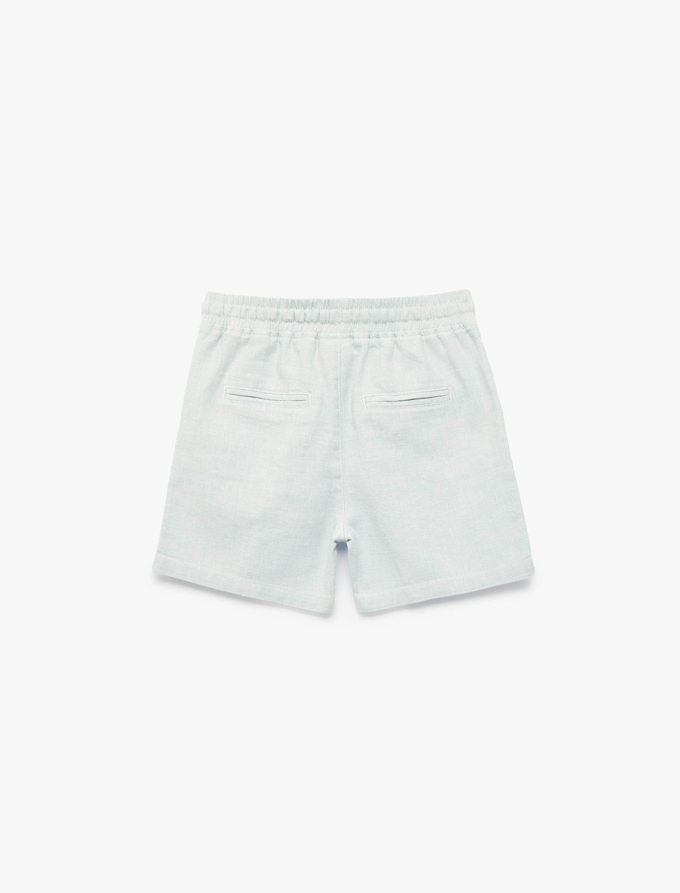  Erkek Bebek Keten ve Pamuk Karışımlı Beli Bağcıklı Bermuda Şort