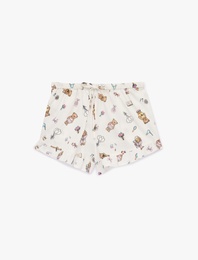 Pamuklu Baskılı Rahat Kesim Mini Şort Pijama Altı