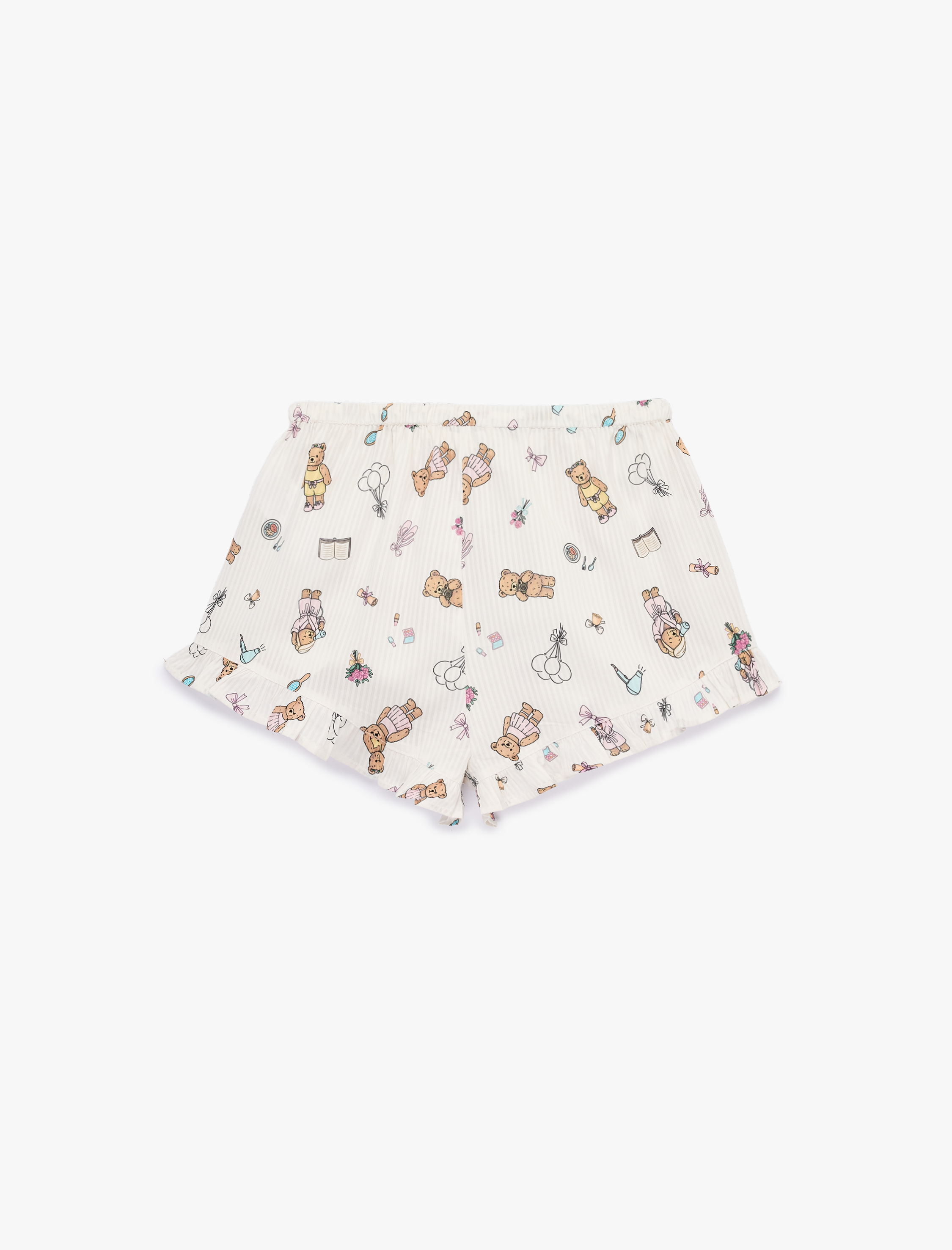   Pamuklu Baskılı Rahat Kesim Mini Şort Pijama Altı