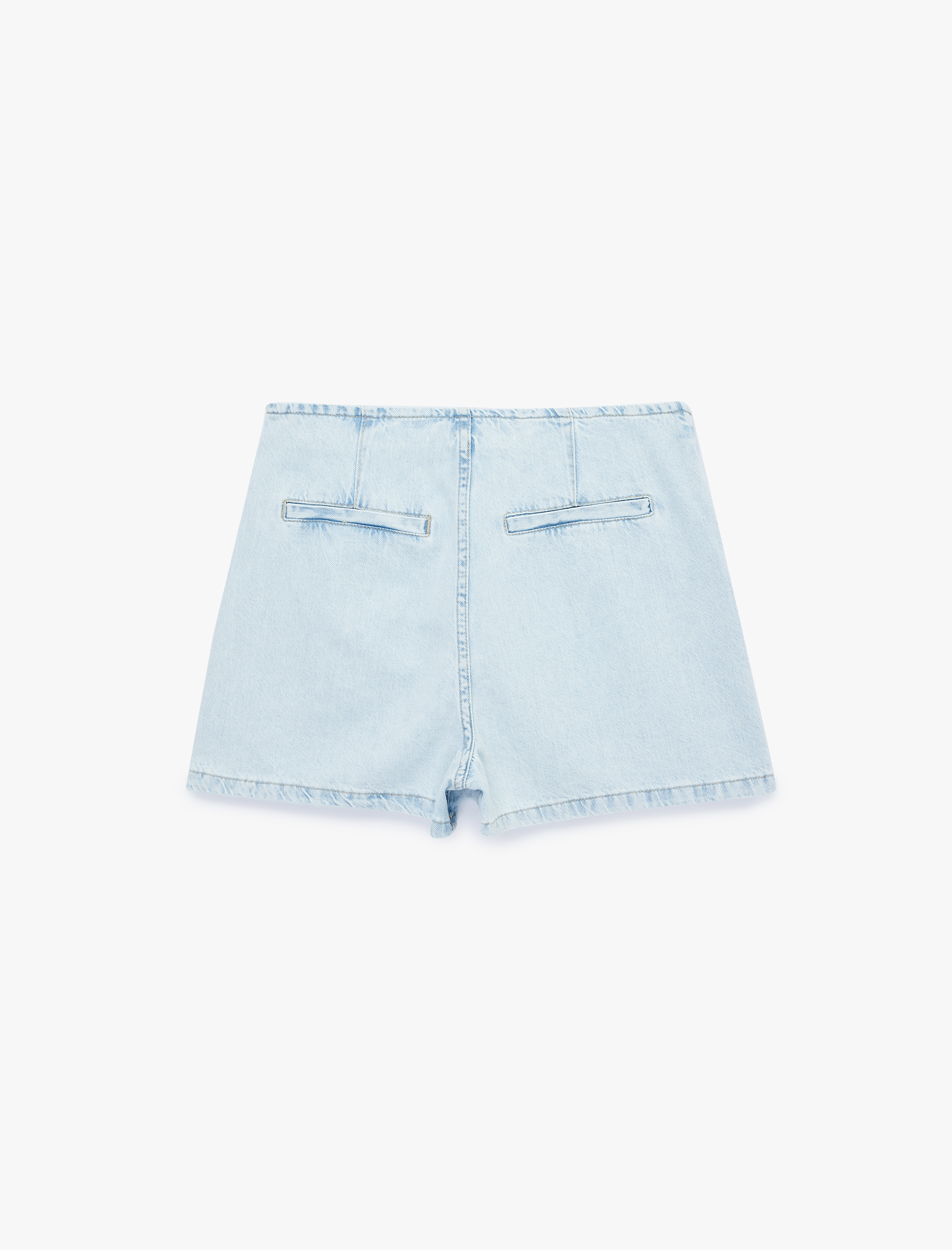   Bağcık Detaylı Pamuklu Mini Denim Şort Etek