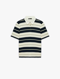 Regular Fit Kısa Kollu Çizgili Polo Yaka Tişört