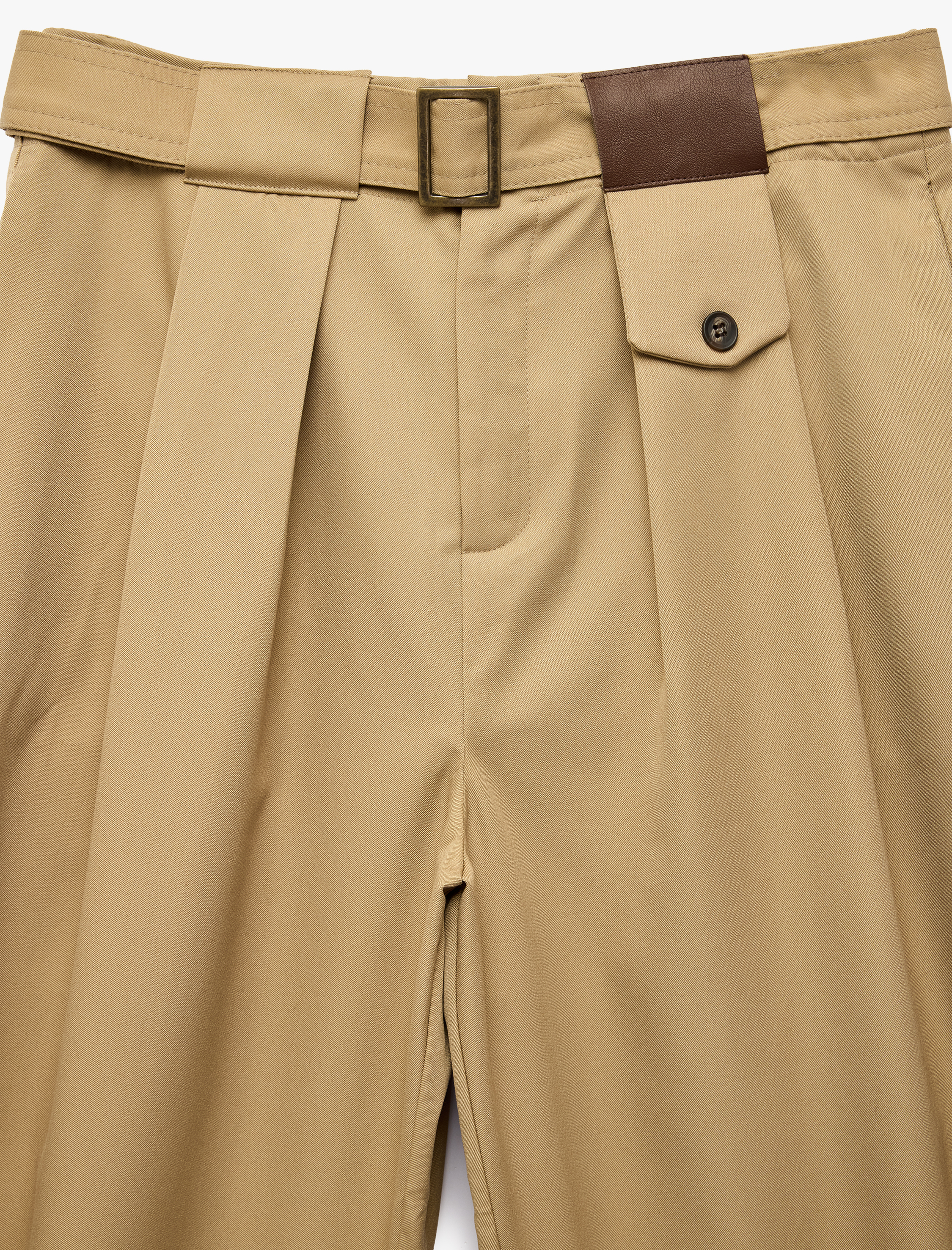   Cepli Kemer Detaylı Hafif Balon Kesim Yüksek Bel Pantolon