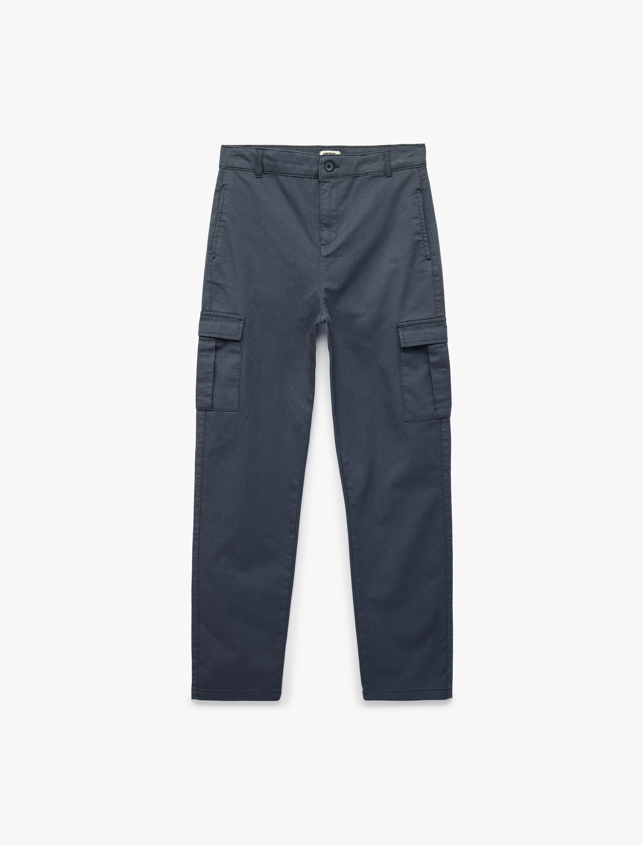  Erkek Çocuk Pamuklu Kapaklı Cep Detaylı Gabardin Kargo Pantolon