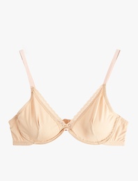 Dantel Detaylı Dolgusuz Balenli Sütyen