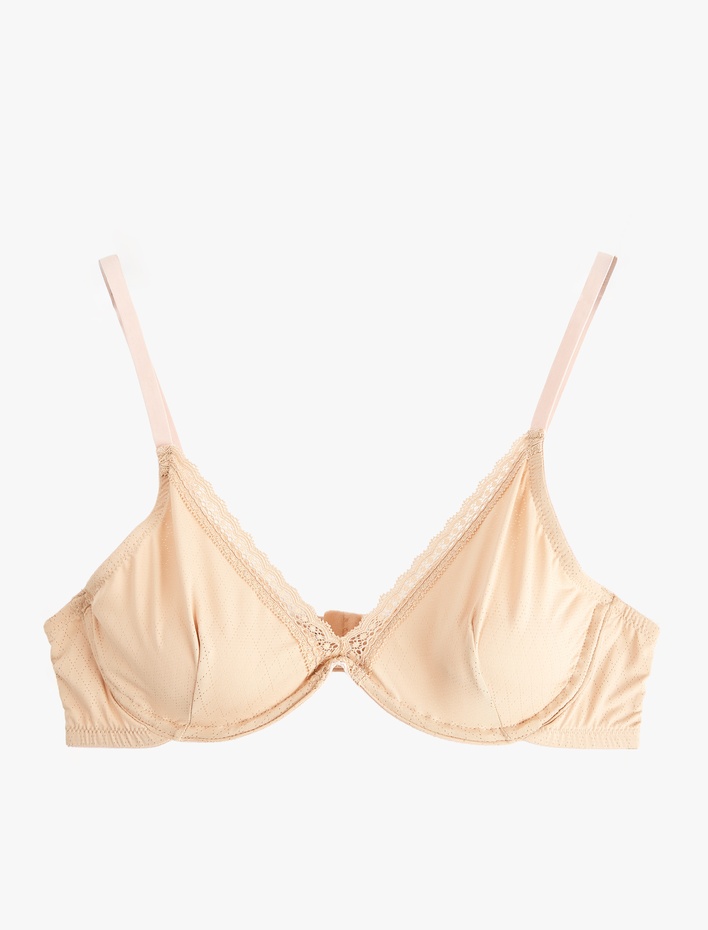  Dantel Detaylı Dolgusuz Balenli Sütyen