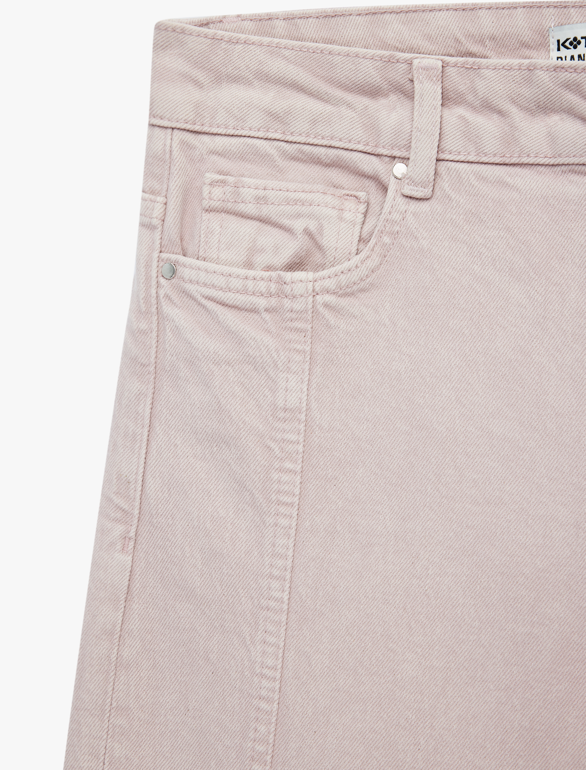   Pamuklu Düşük Bel Nervürlü Geniş Paça Denim Pantolon  - Wide Leg Jeans