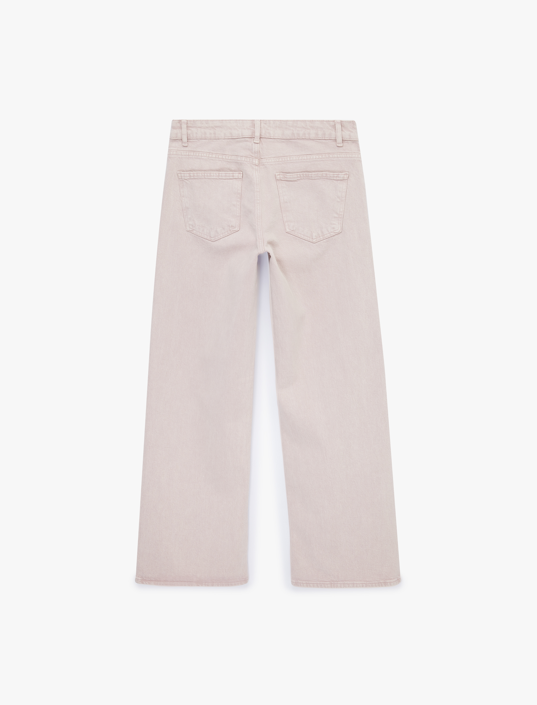   Pamuklu Düşük Bel Nervürlü Geniş Paça Denim Pantolon  - Wide Leg Jeans