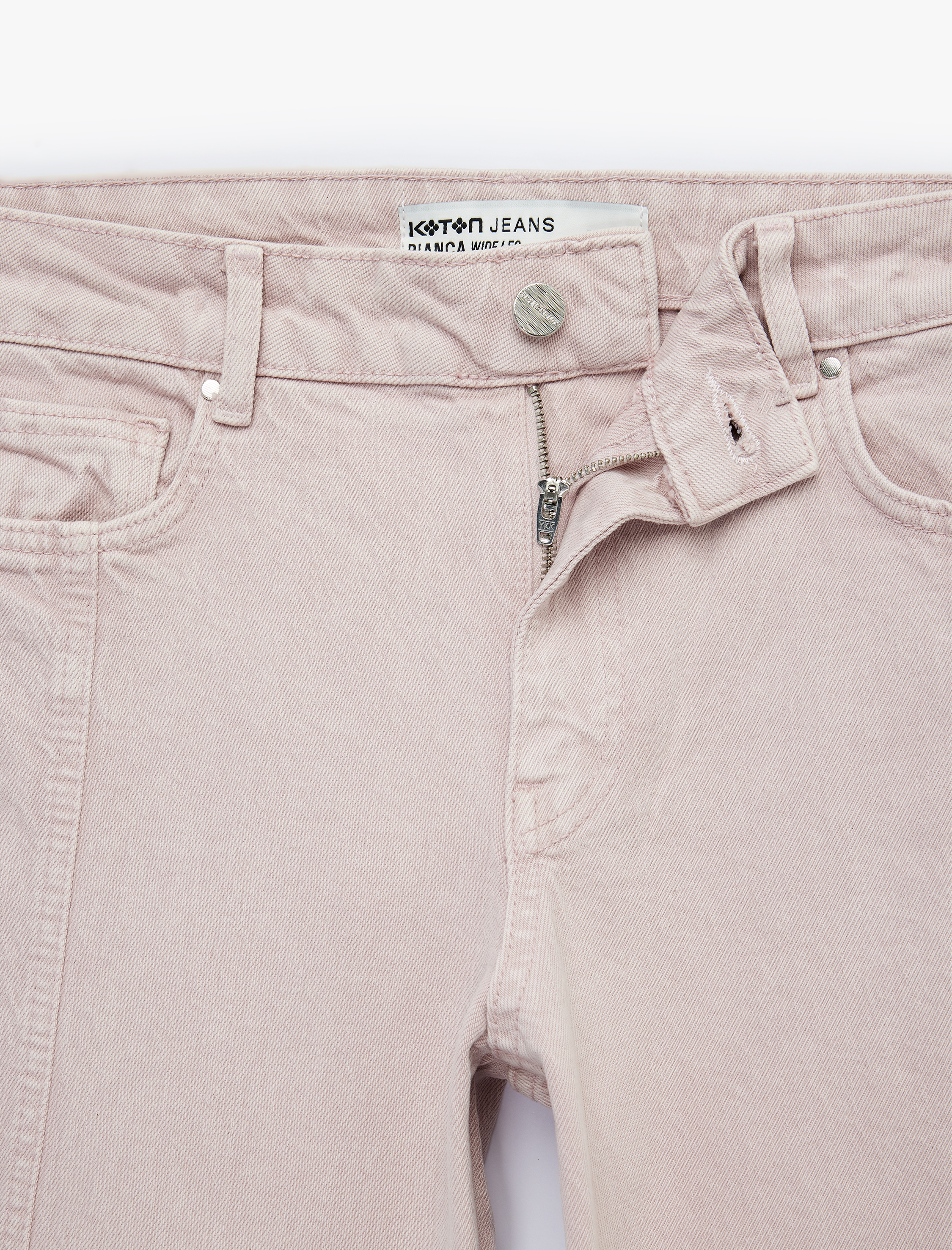   Pamuklu Düşük Bel Nervürlü Geniş Paça Denim Pantolon  - Wide Leg Jeans