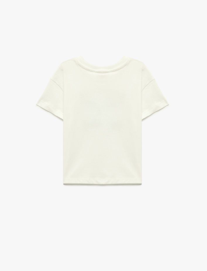 Erkek Bebek Pamuklu Kısa Kollu Bisiklet Yaka Baskılı Tişört