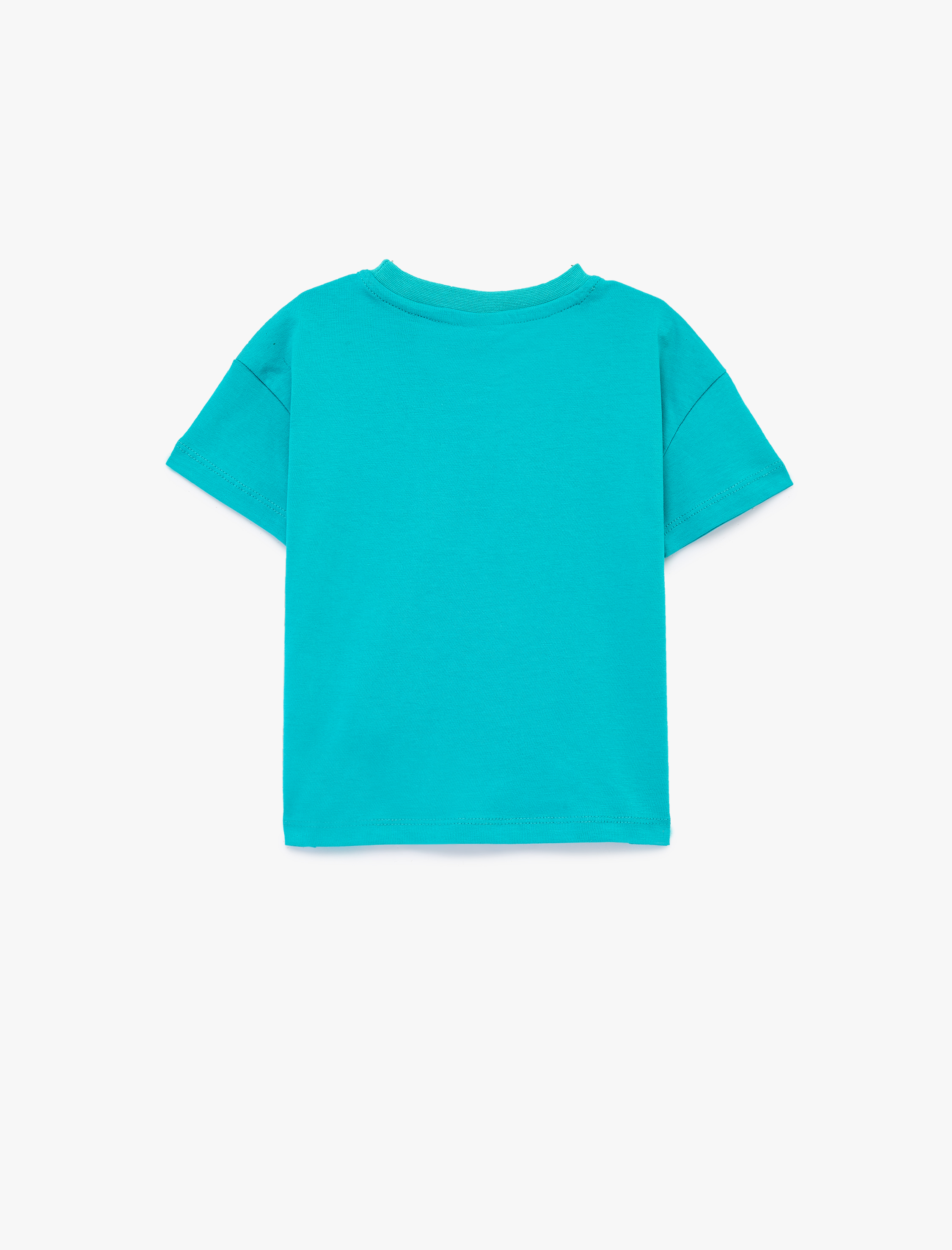  Erkek Bebek Kısa Kollu Pamuklu Bisiklet Yaka Baskılı Oversize Tişört