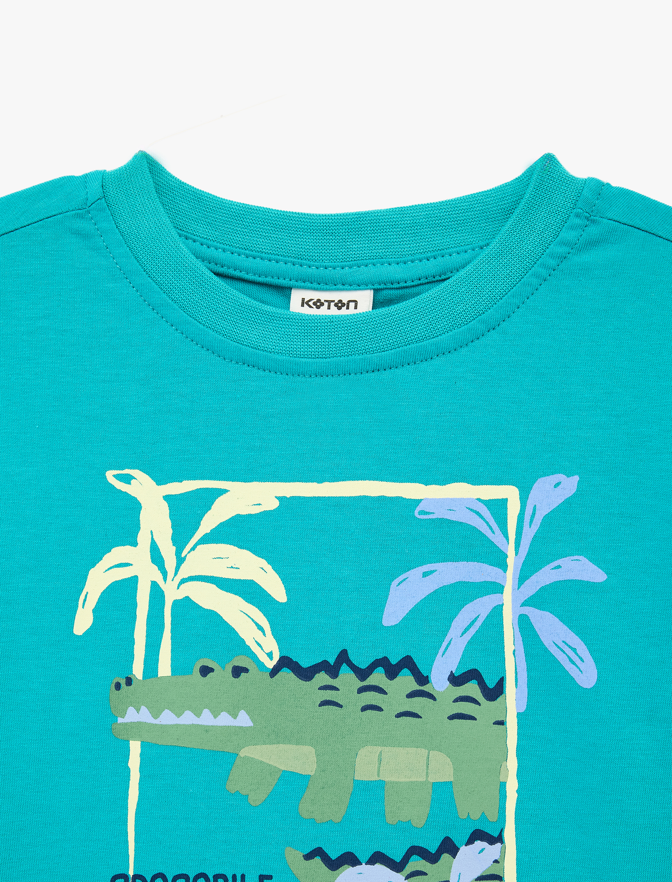  Erkek Bebek Kısa Kollu Pamuklu Bisiklet Yaka Baskılı Oversize Tişört