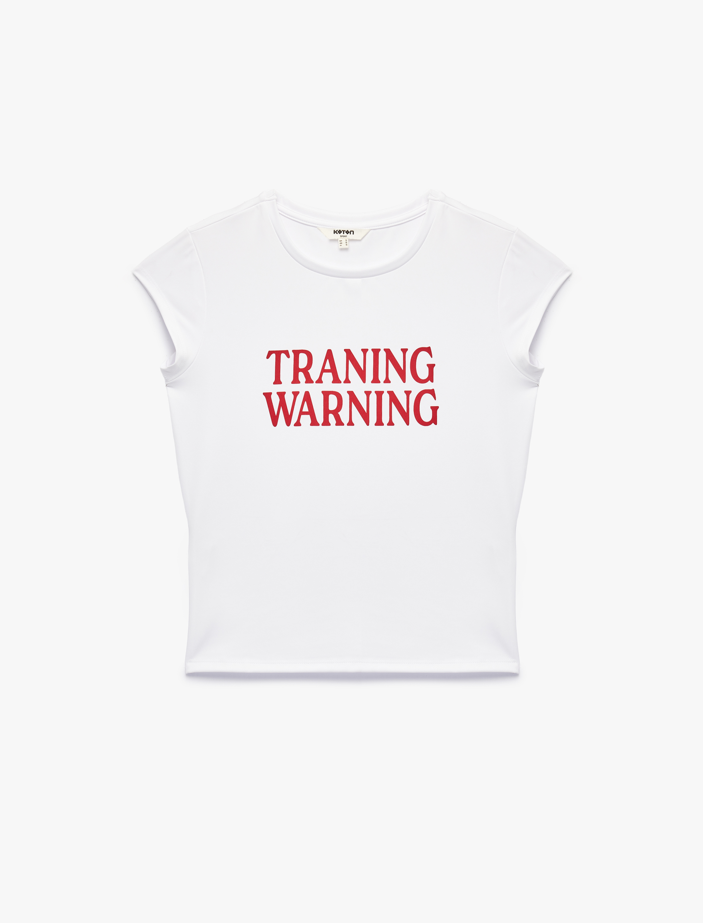   Rahat Kalıp Kısa Kollu Bisiklet Yaka Baskılı Spor Tişört