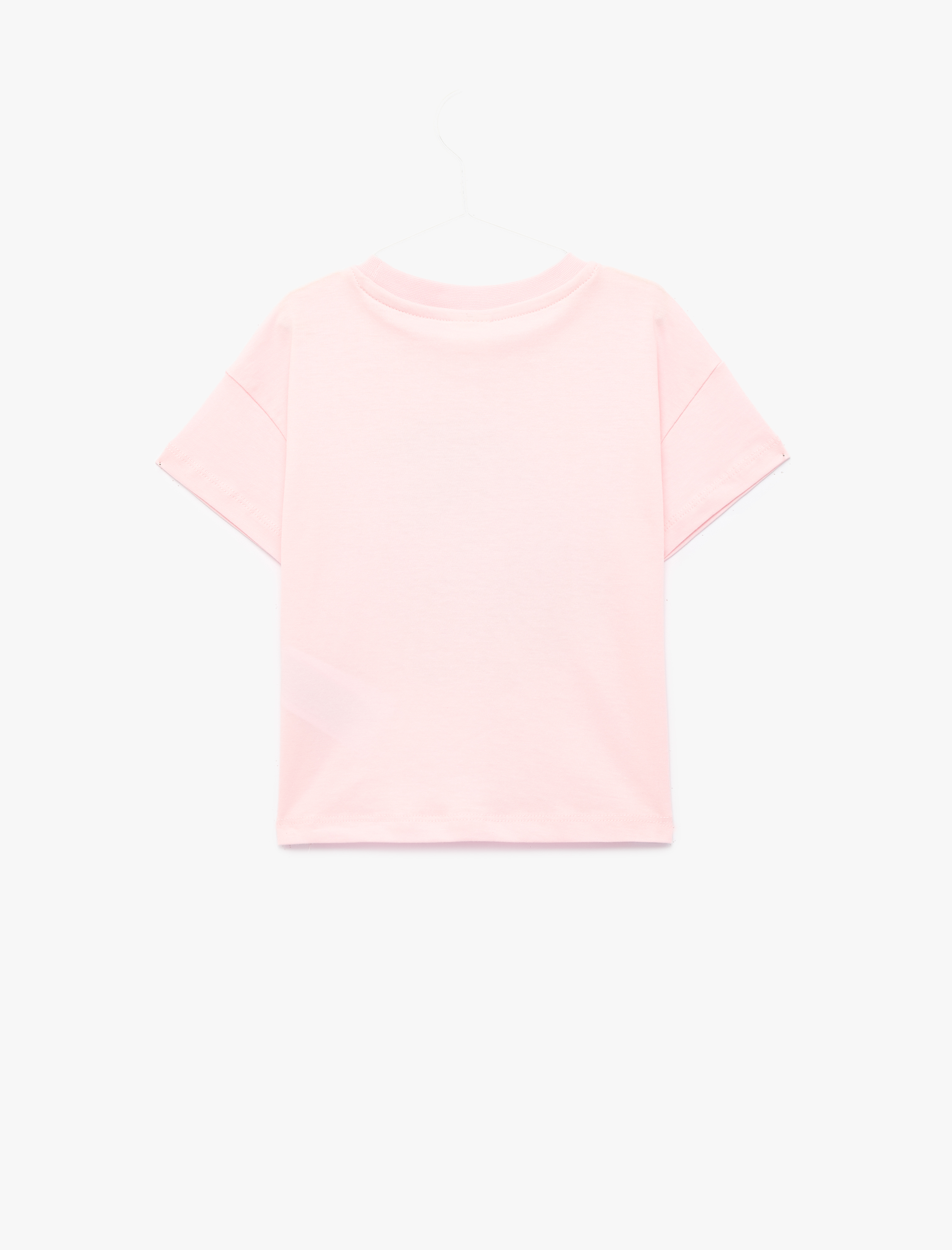  Kız Bebek Pamuklu Baskılı Kısa Kollu Bisiklet Yaka Tişört