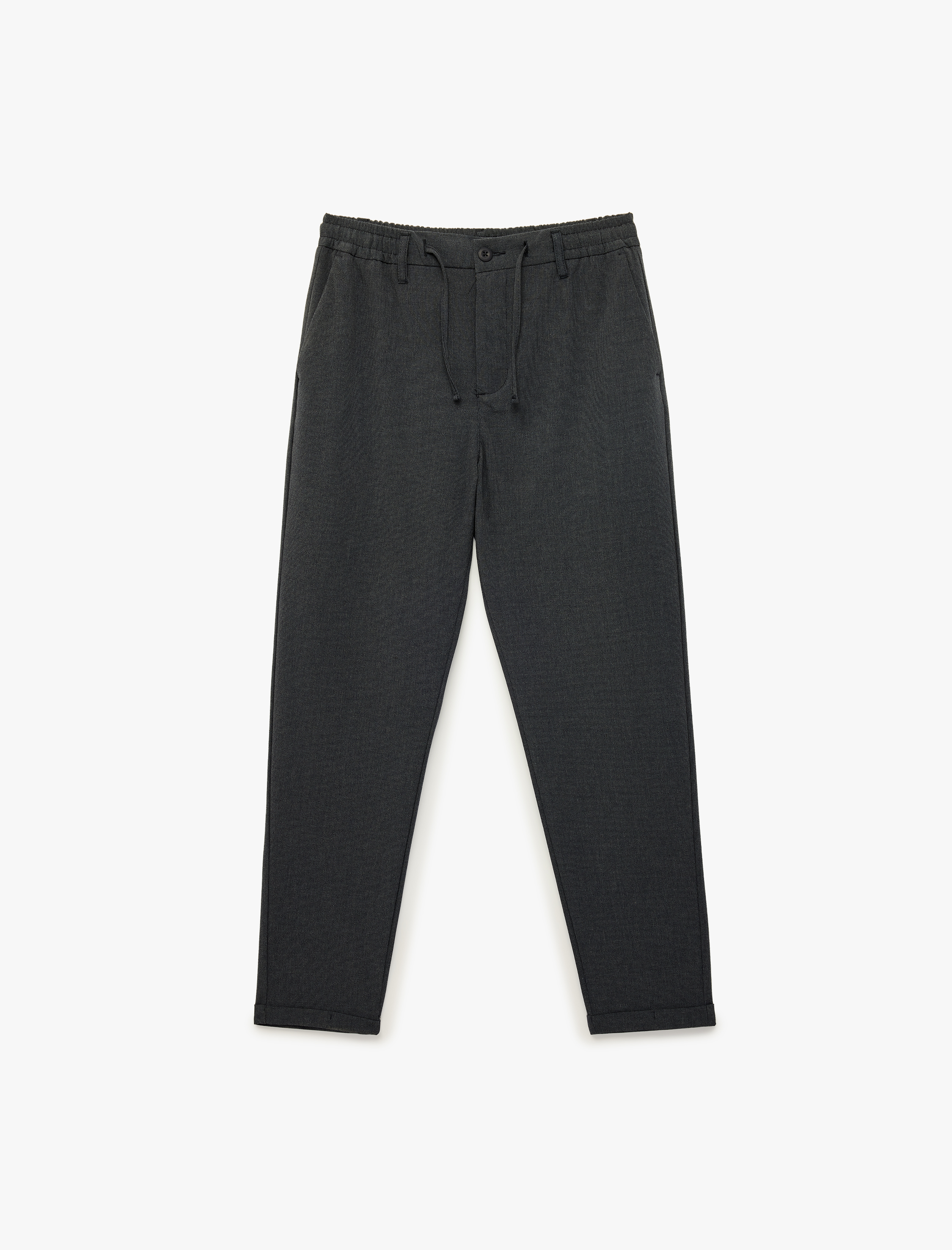   Duble Paça Cepli Viskon Karışımlı Beli Bağcıklı Düğmeli Kumaş Pantolon