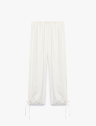 Rahat Kalıp Paçaları Bağlama Detaylı Şalvar Pantolon