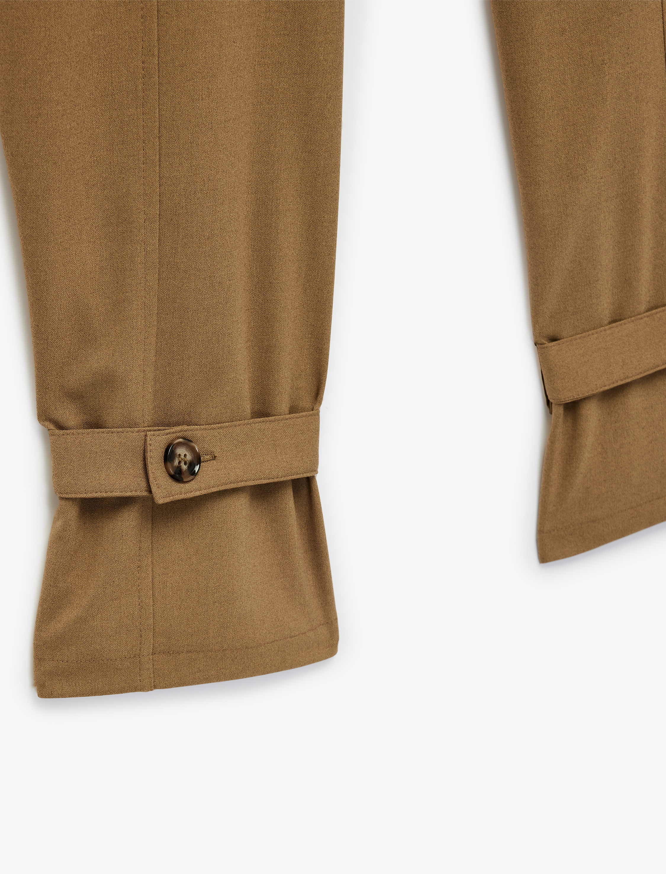   Apolet Detaylı Cepli Nervürlü Yüksek Bel Havuç Pantolon