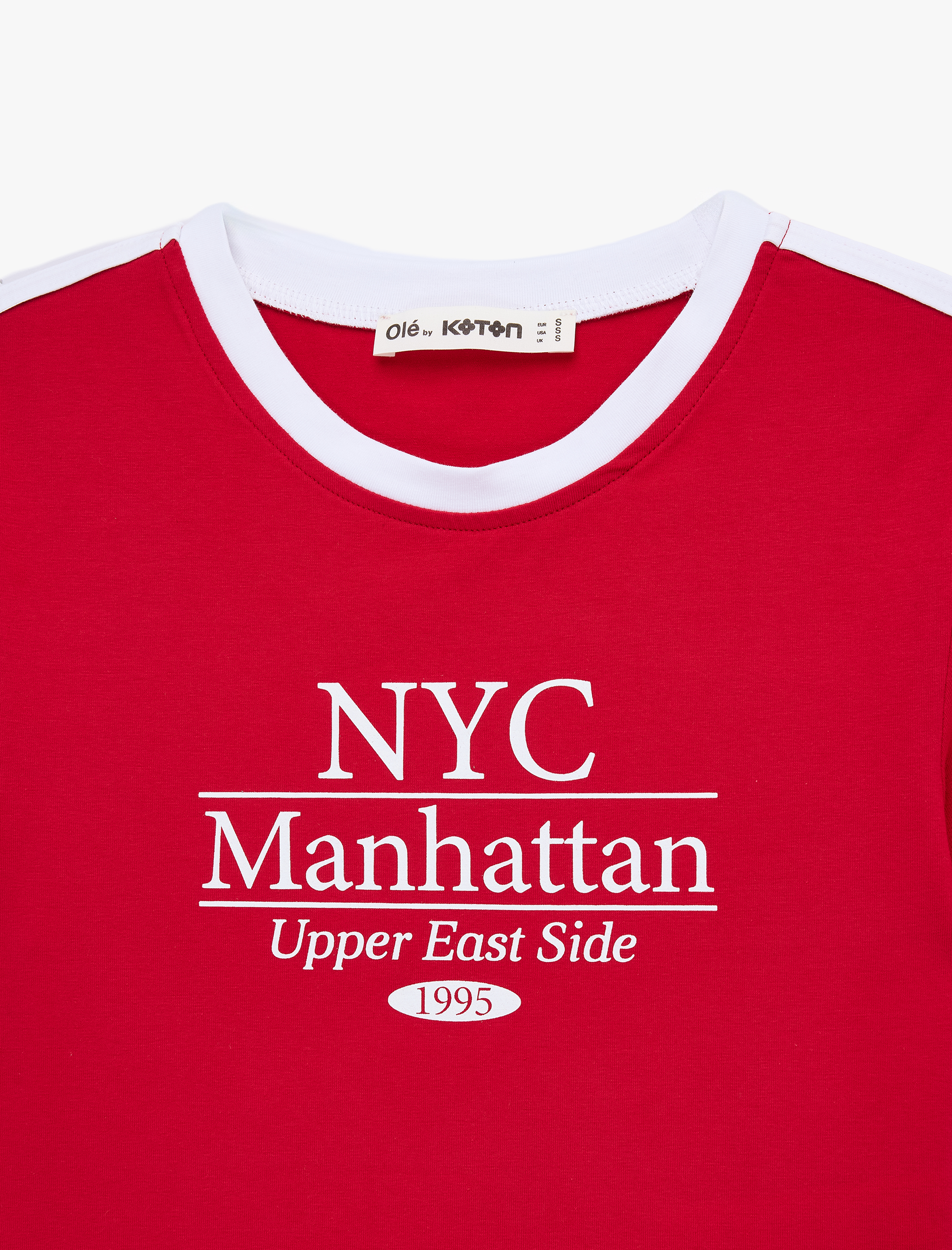   Slim Fit Kısa Kollu Bisiklet Yaka Pamuklu Biyeli Baskılı Tişört