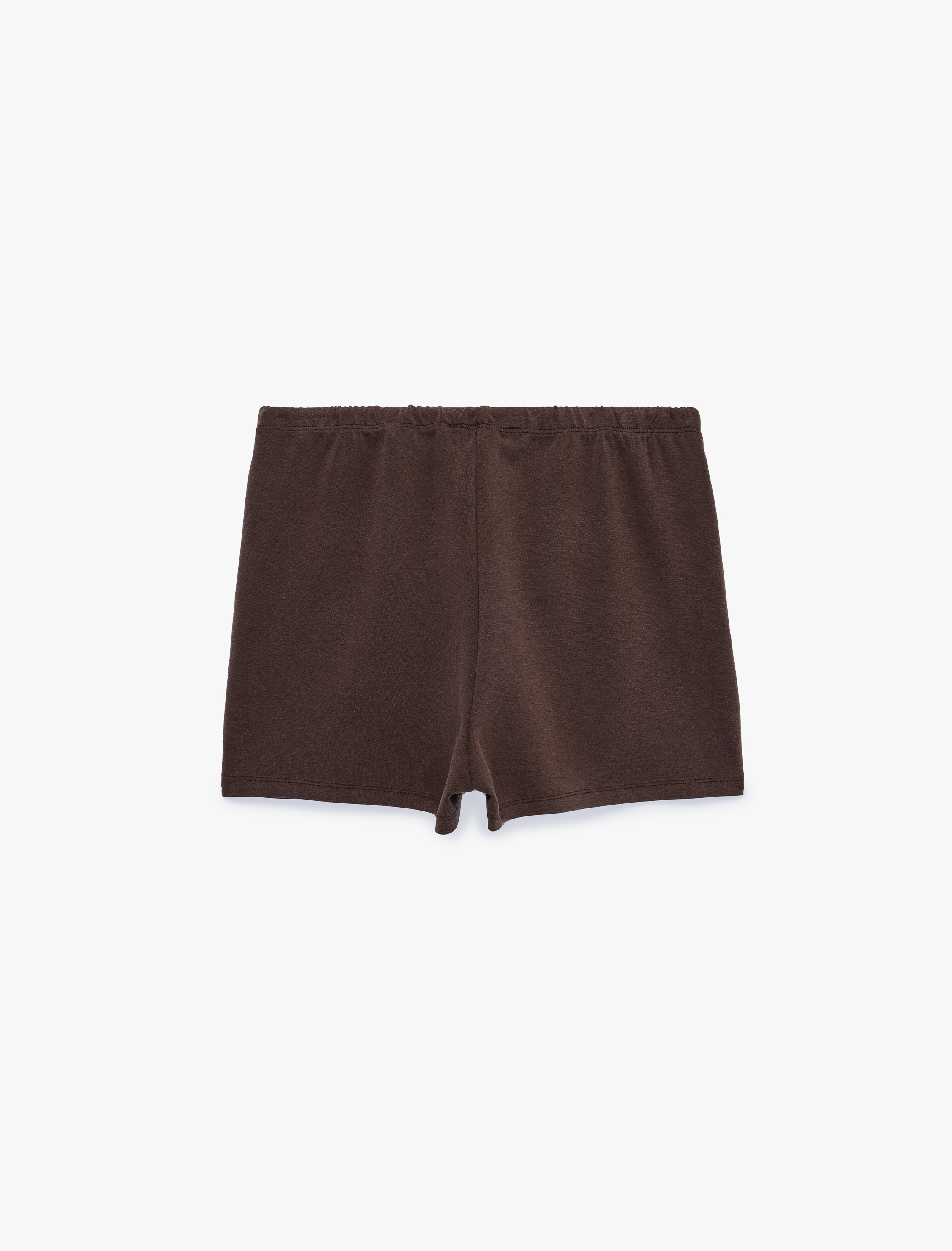   Viskon Karışımlı Beli Bağcıklı Cepli Mini Şort