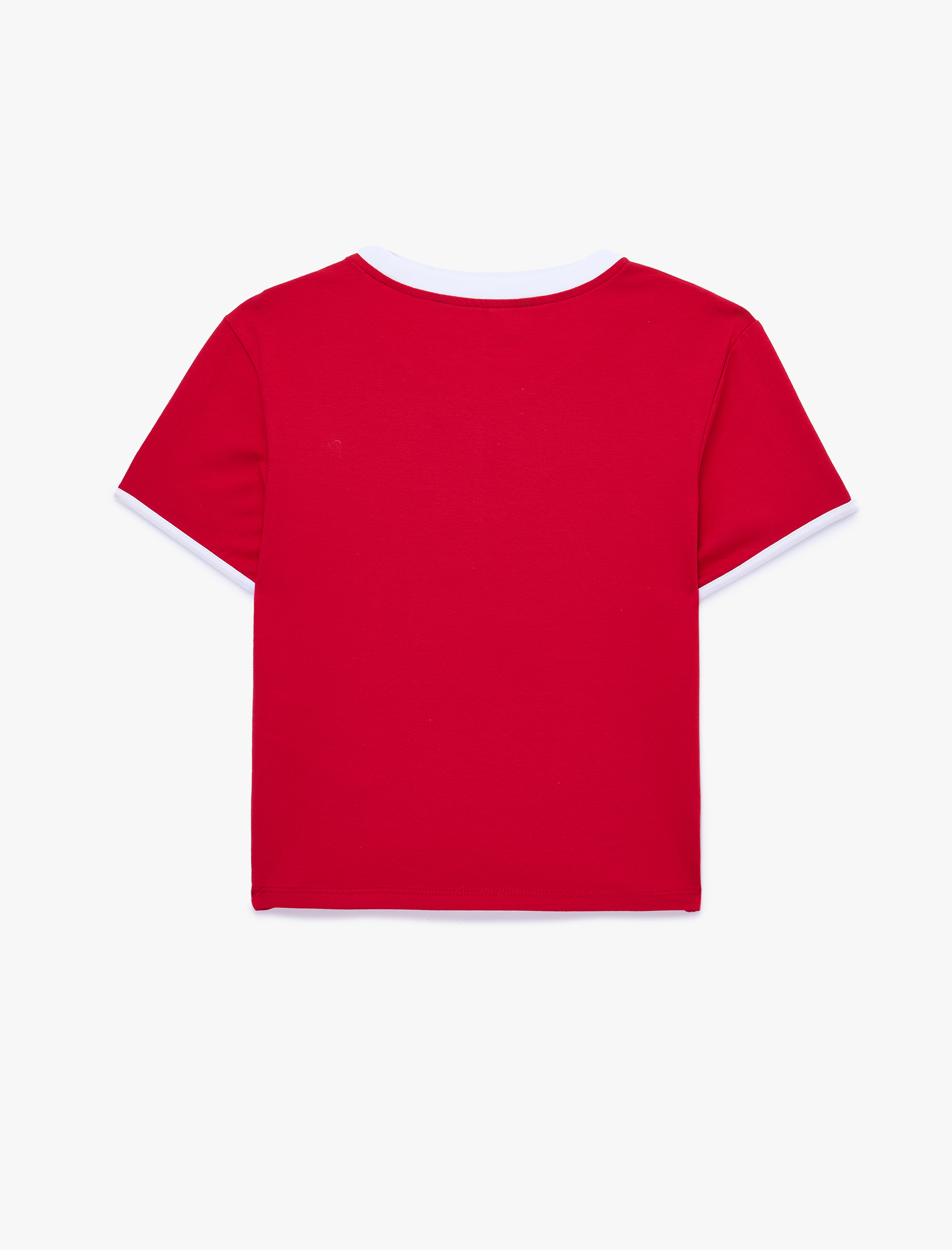   Slim Fit Kısa Kollu Bisiklet Yaka Pamuklu Biyeli Baskılı Tişört